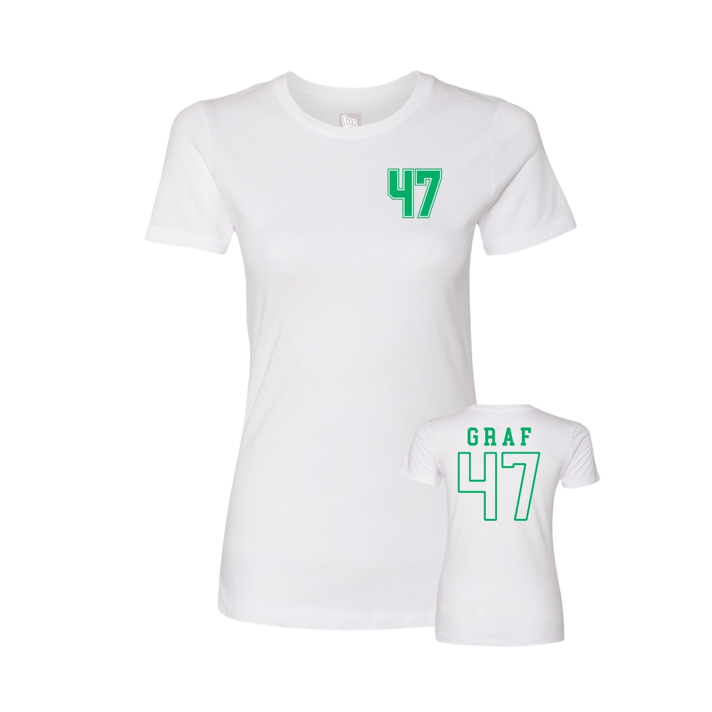 Fitted Women's Tee — Chest Back in White