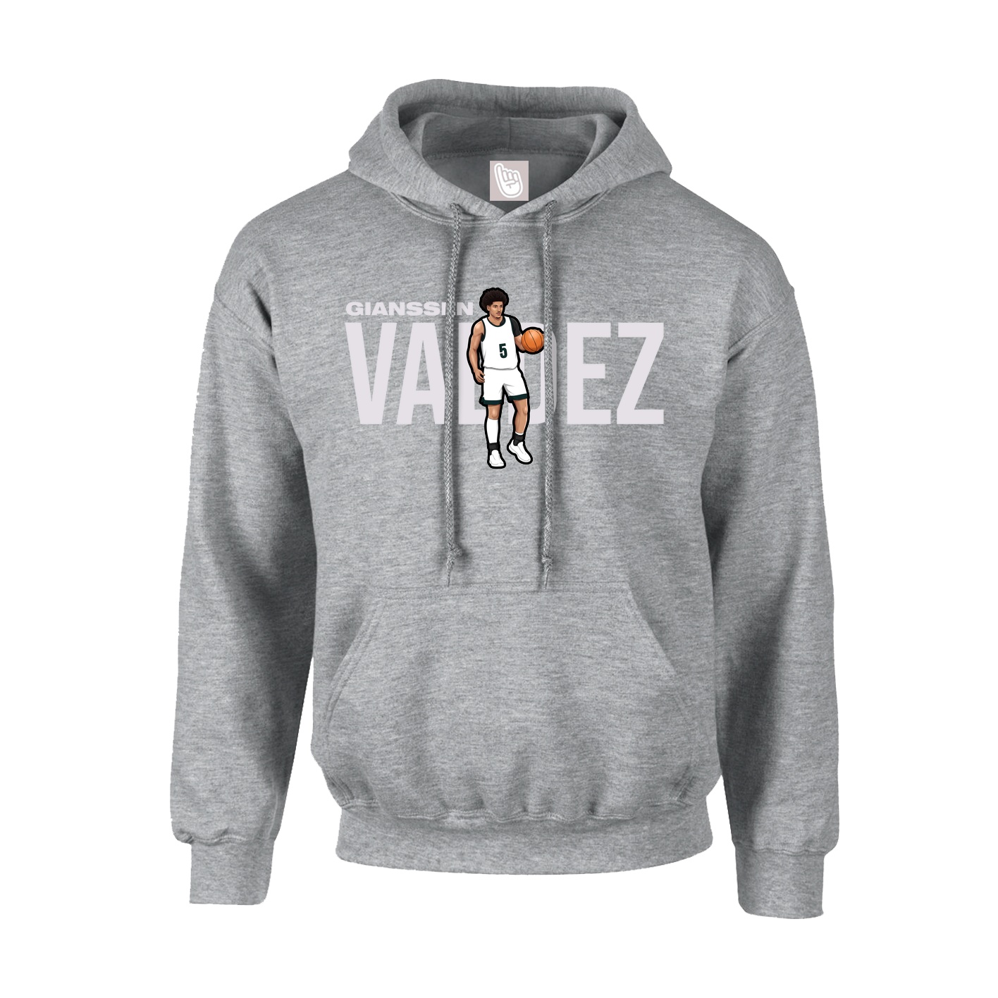 Youth Hoodie — Player Name in Grey