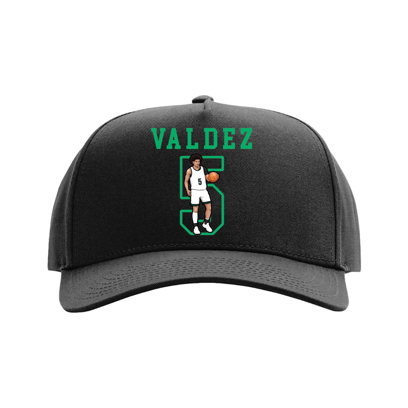 Full Fabric Five-Panel Champ Cap — Shirsey in Black