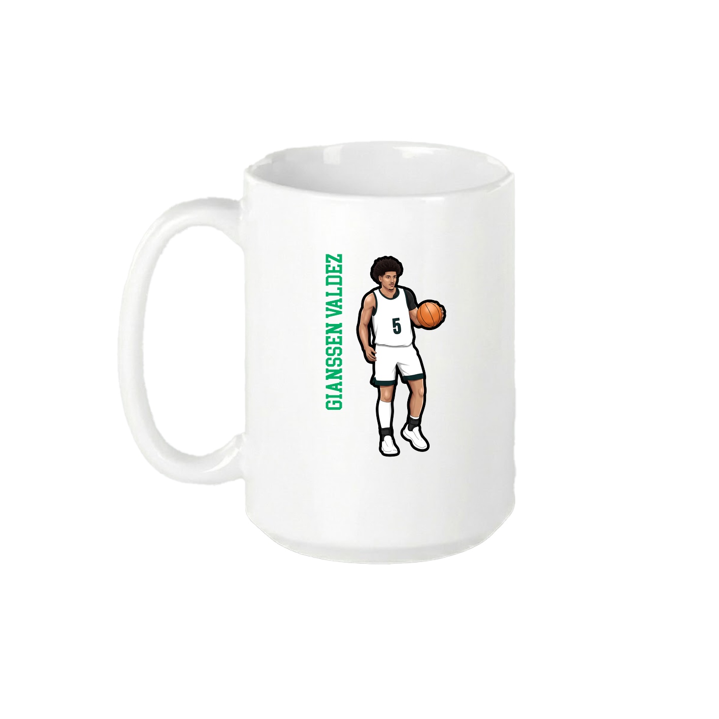 15oz Coffee Mug — Name Vertical in White