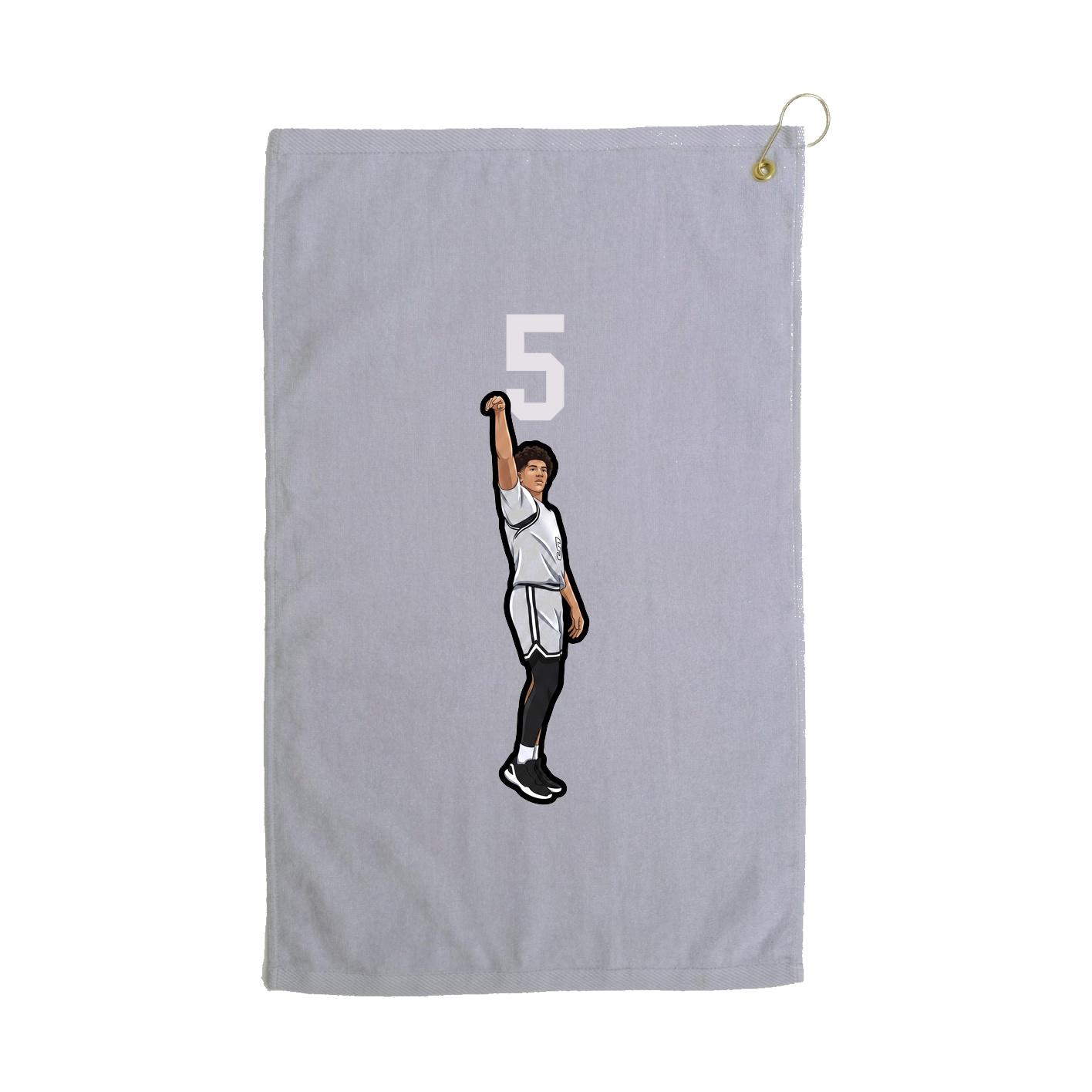 Golf Towel — Number Top in Grey