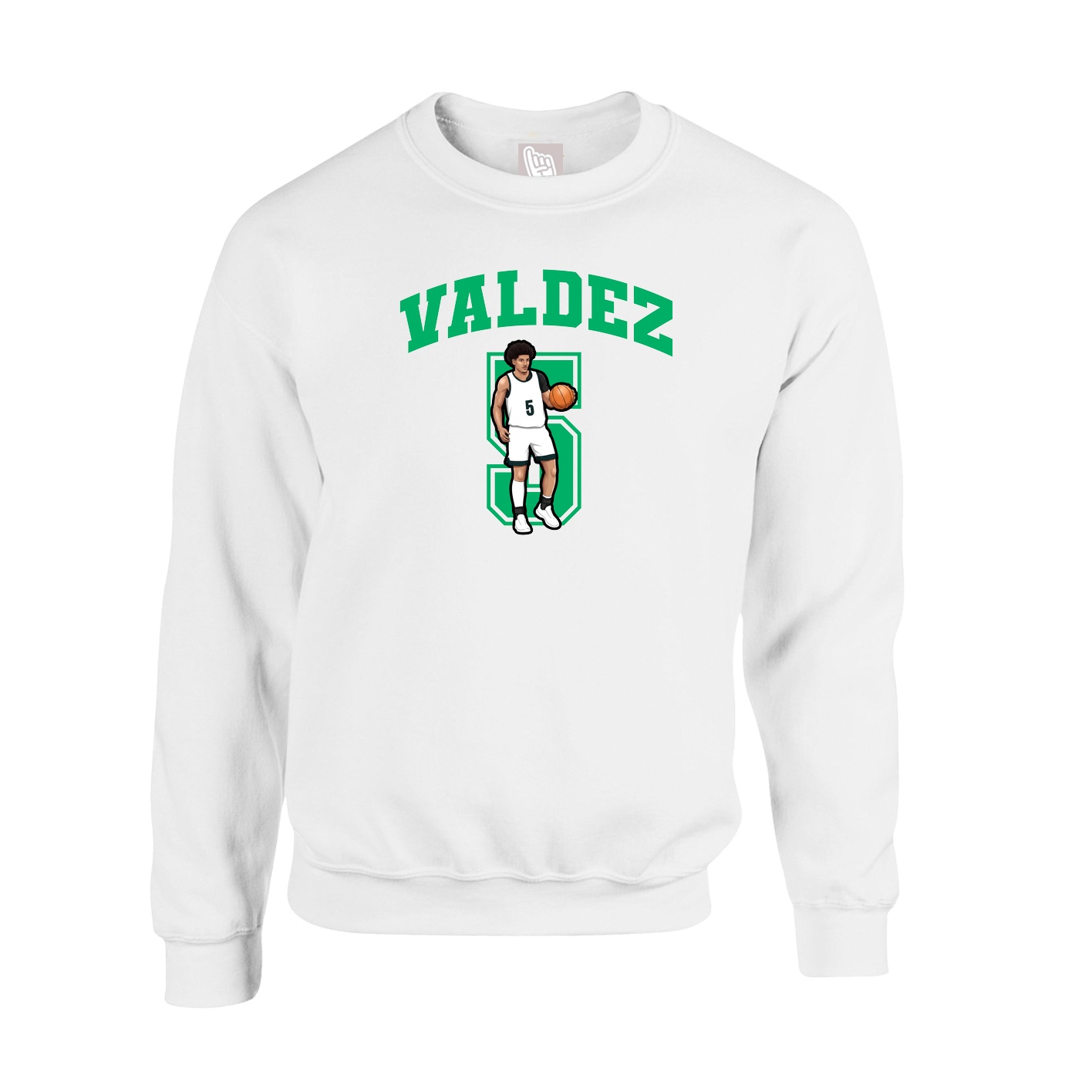 Fleece Crew — Number in White