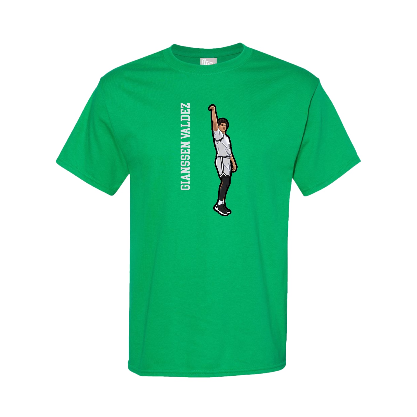 Tee — Name Vertical in Green