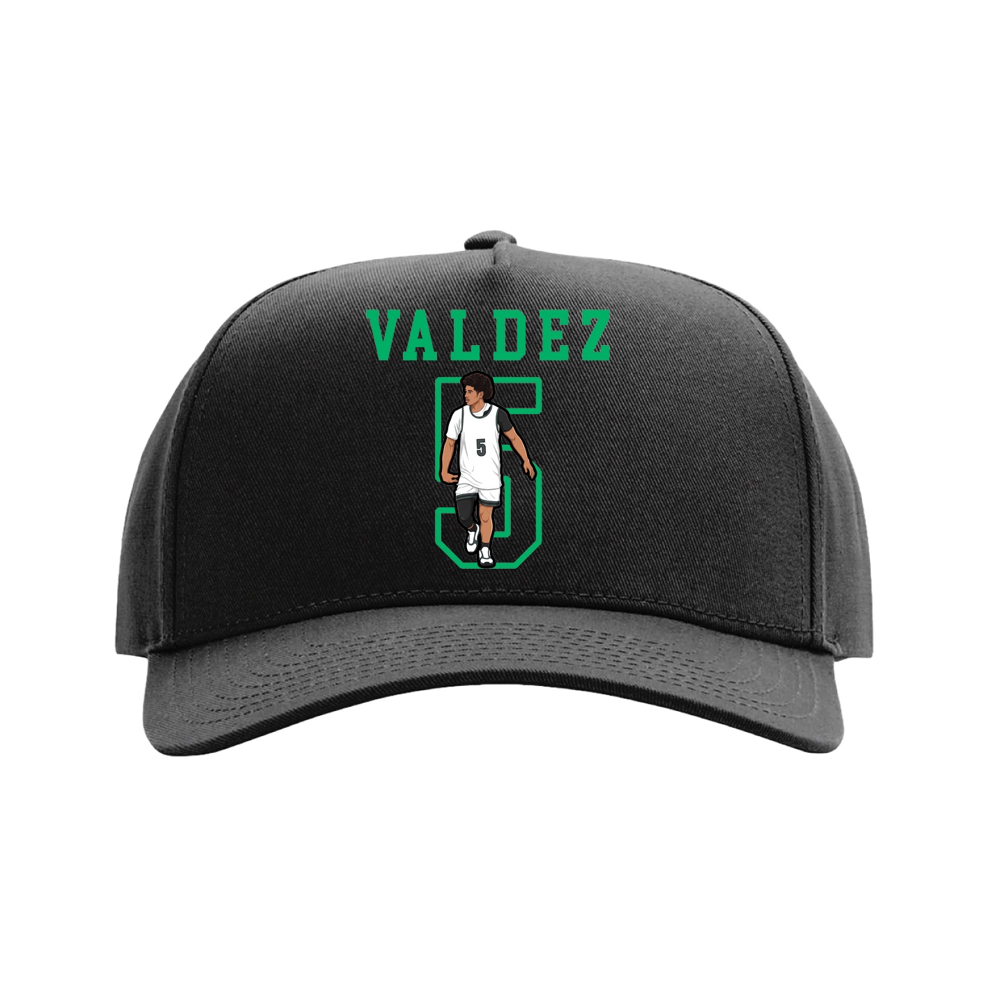 Full Fabric Five-Panel Champ Cap — Shirsey in Black