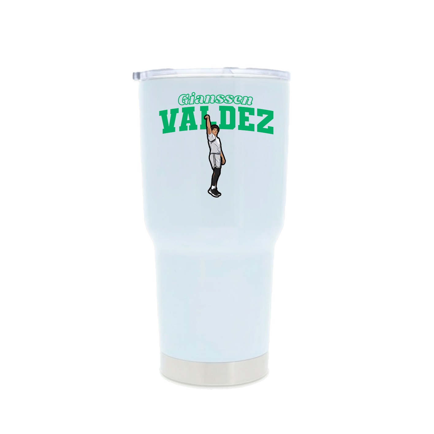 30oz Stainless Steel Tumbler — Name Arch in White