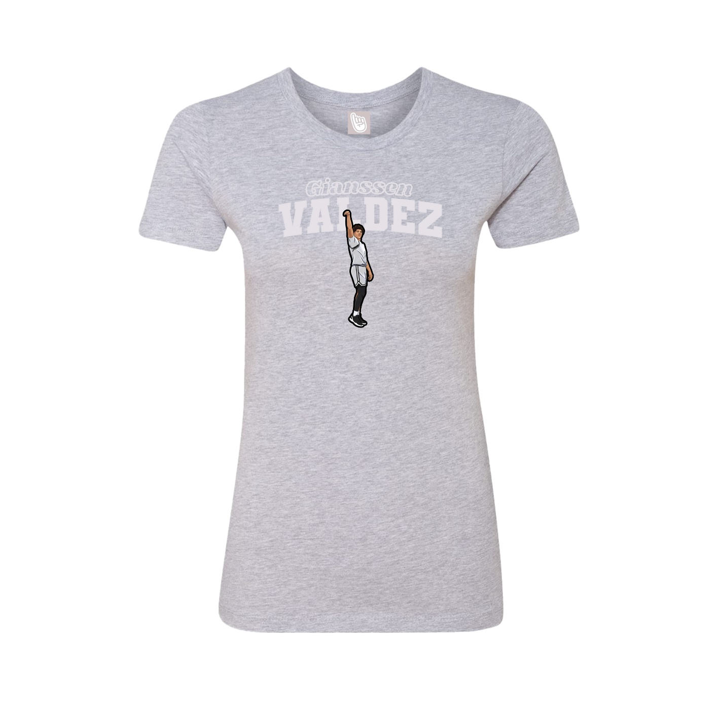 Fitted Women's Tee — Name Arch in Grey