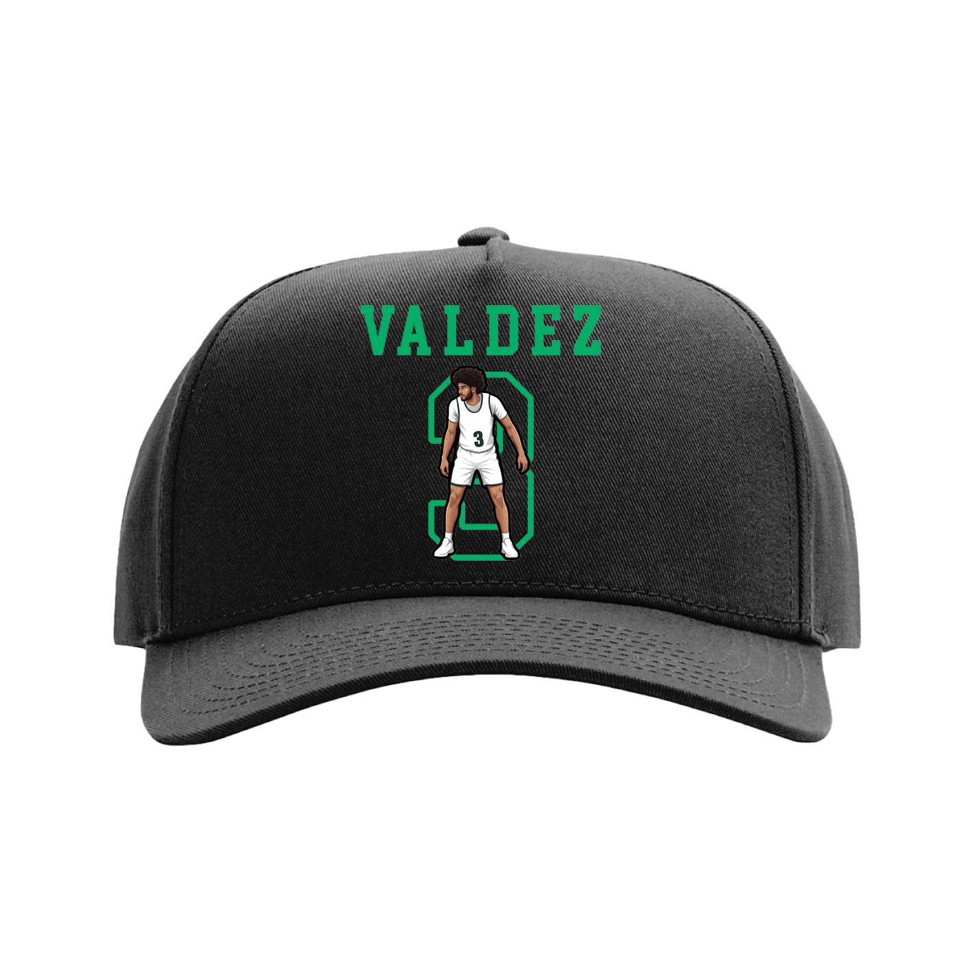 Full Fabric Five-Panel Champ Cap — Shirsey in Black