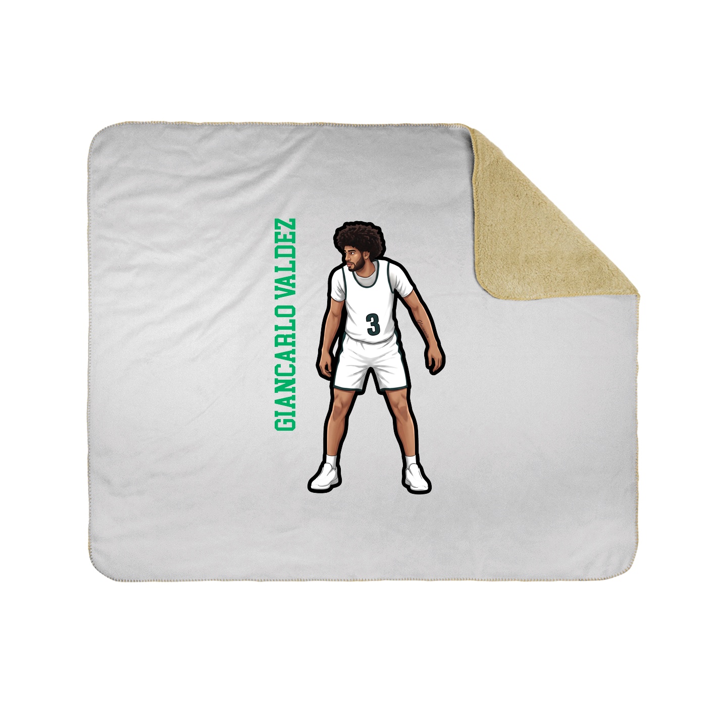 Throw Blanket — Name Vertical in White