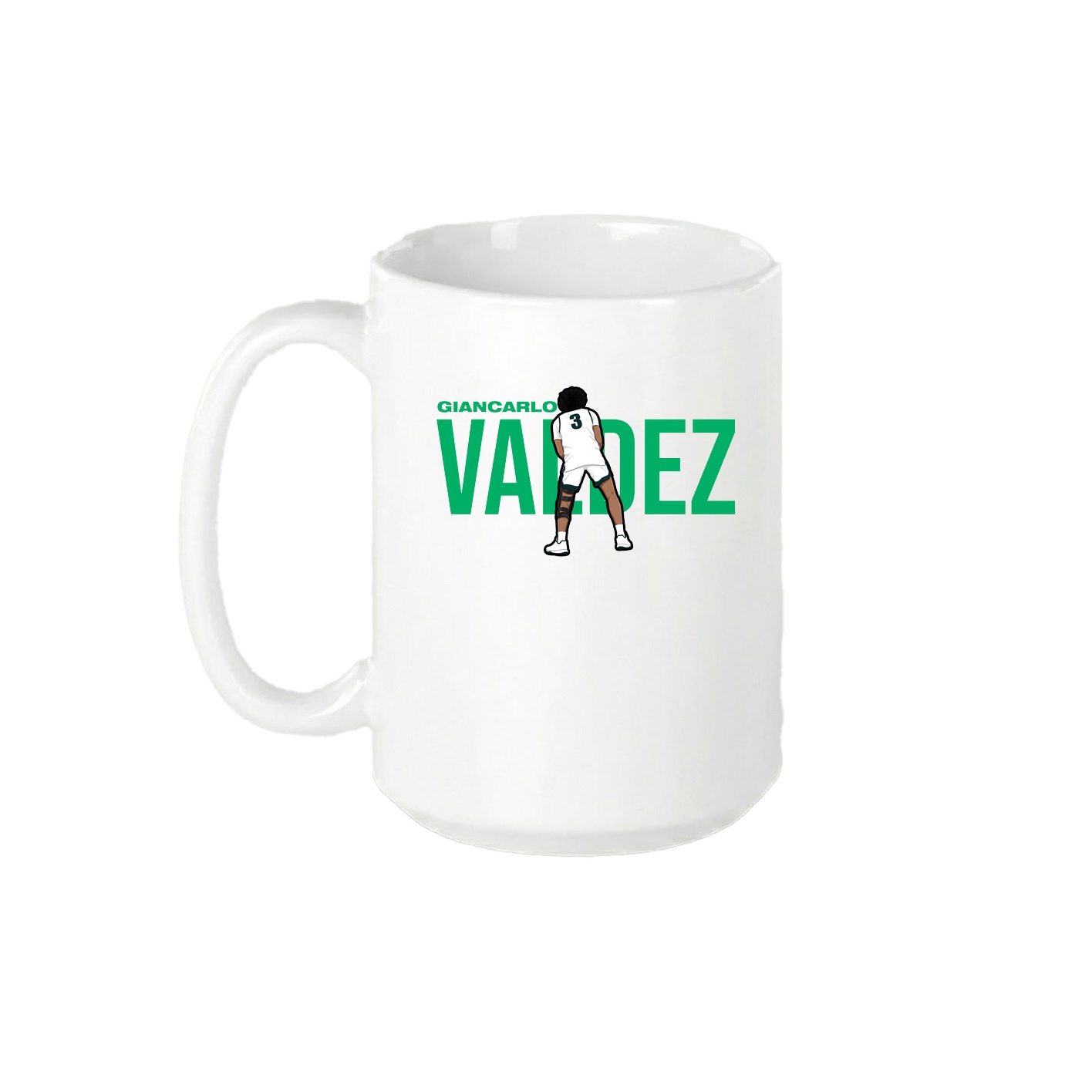 15oz Coffee Mug — Player Name in White