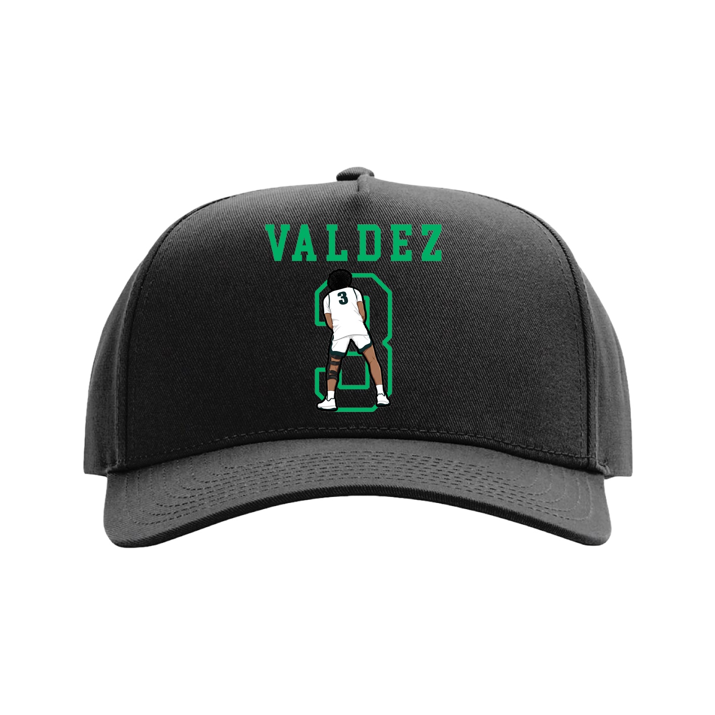 Full Fabric Five-Panel Champ Cap — Shirsey in Black