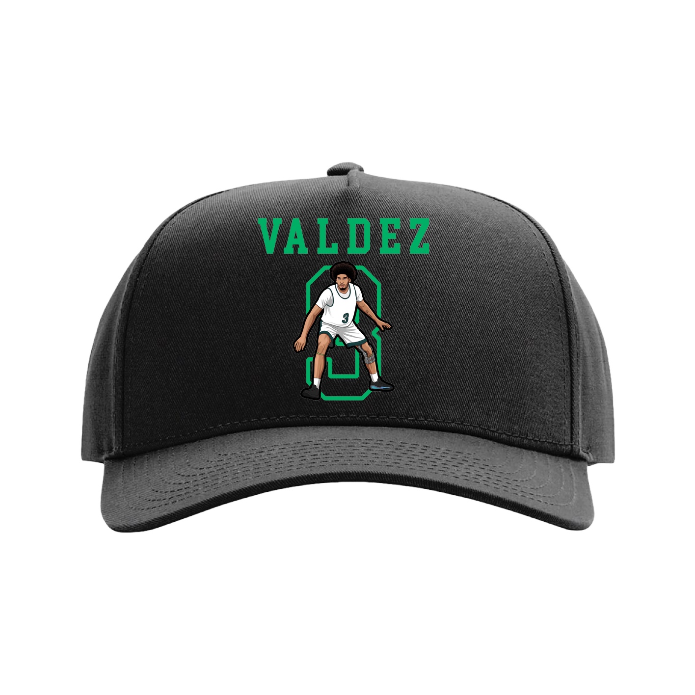 Full Fabric Five-Panel Champ Cap — Shirsey in Black