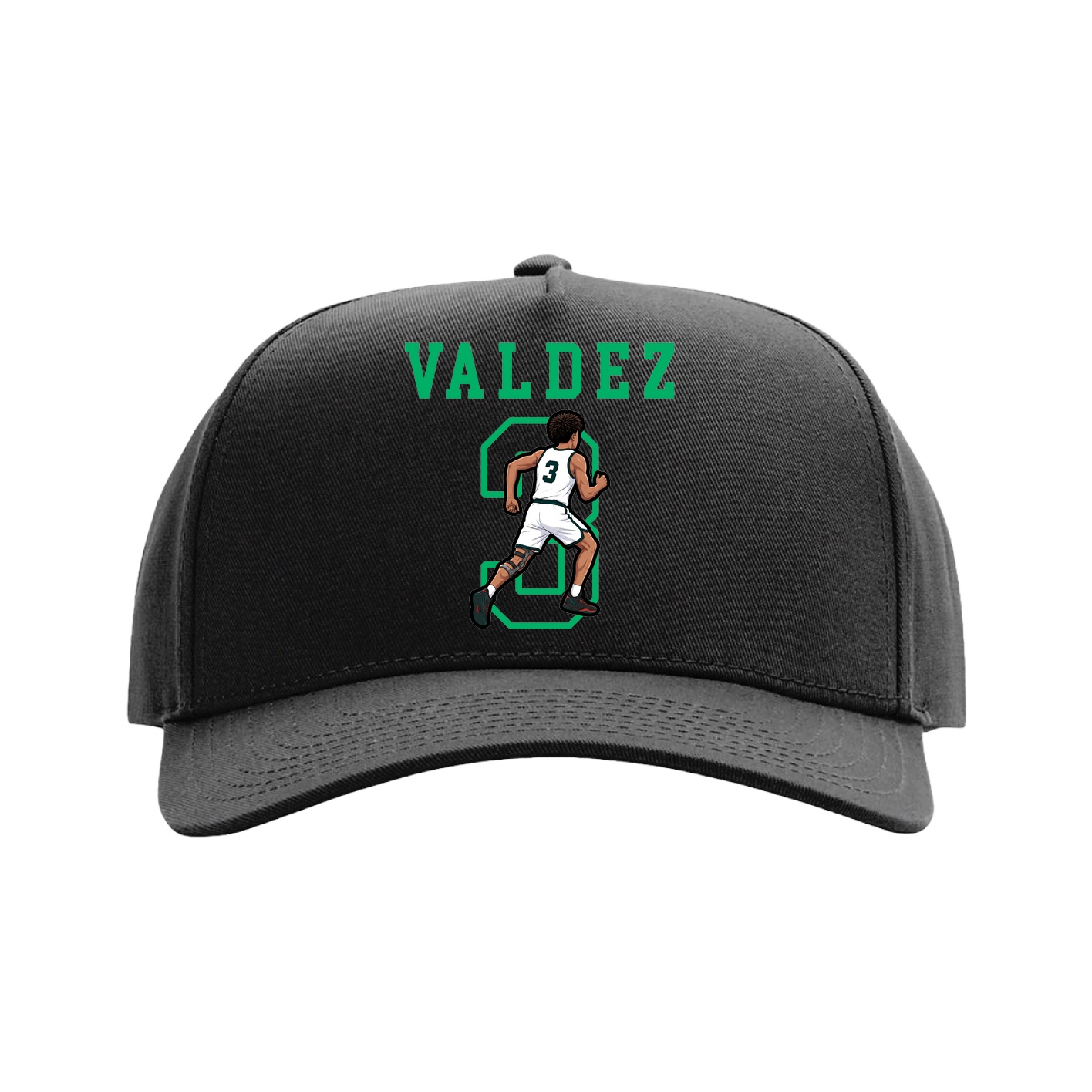 Full Fabric Five-Panel Champ Cap — Shirsey in Black