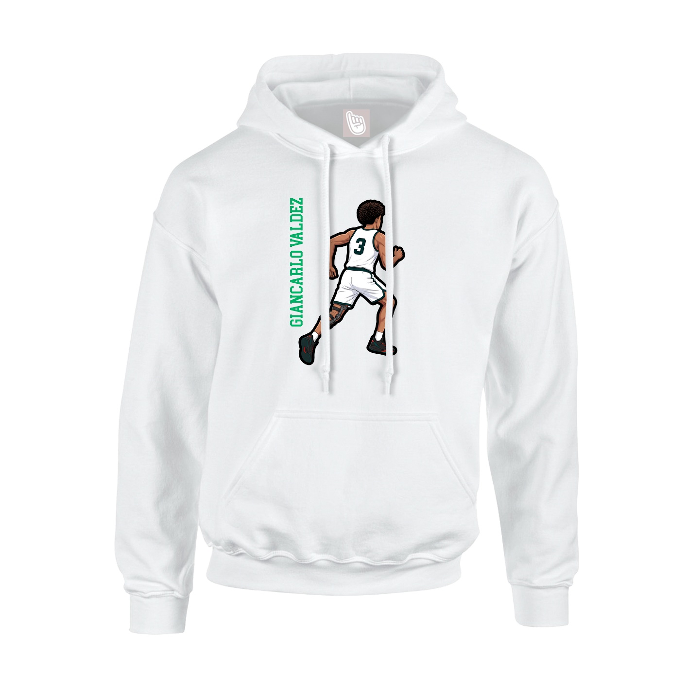 Hoodie — Name Vertical in White