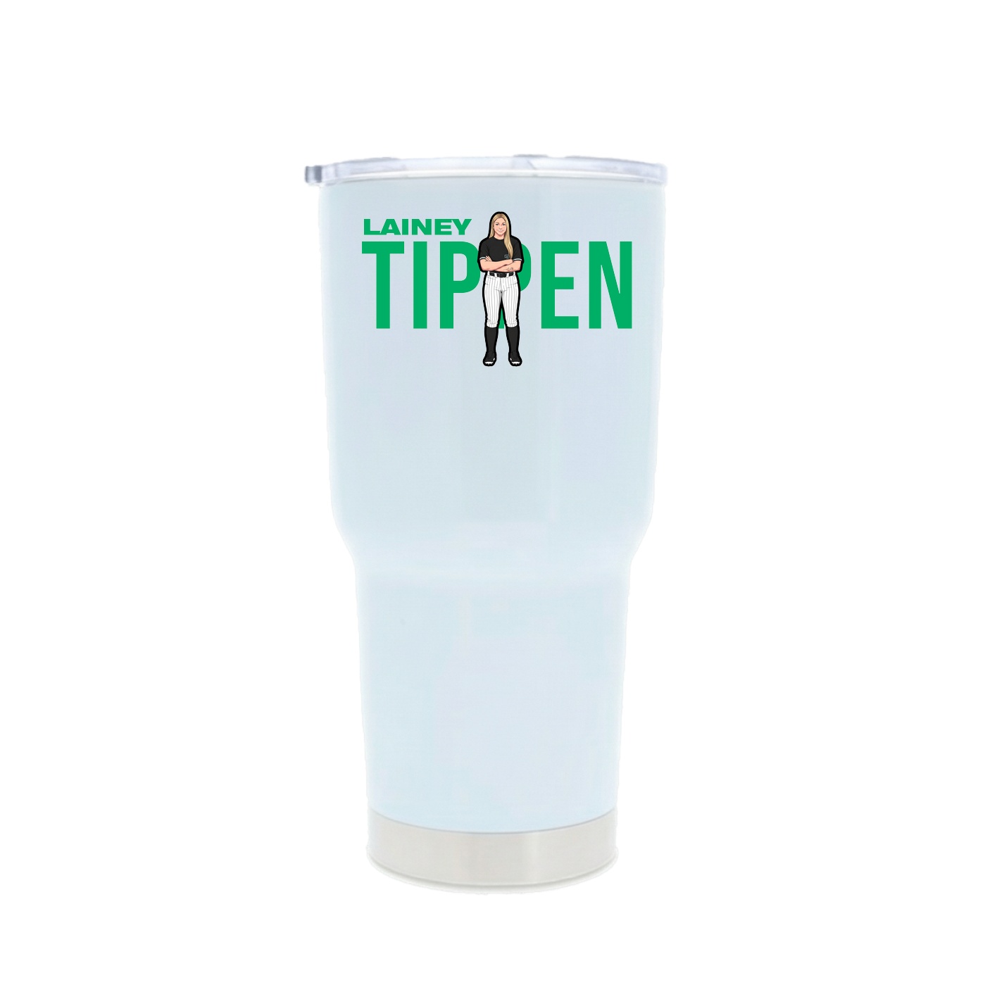 30oz Stainless Steel Tumbler — Player Name in White