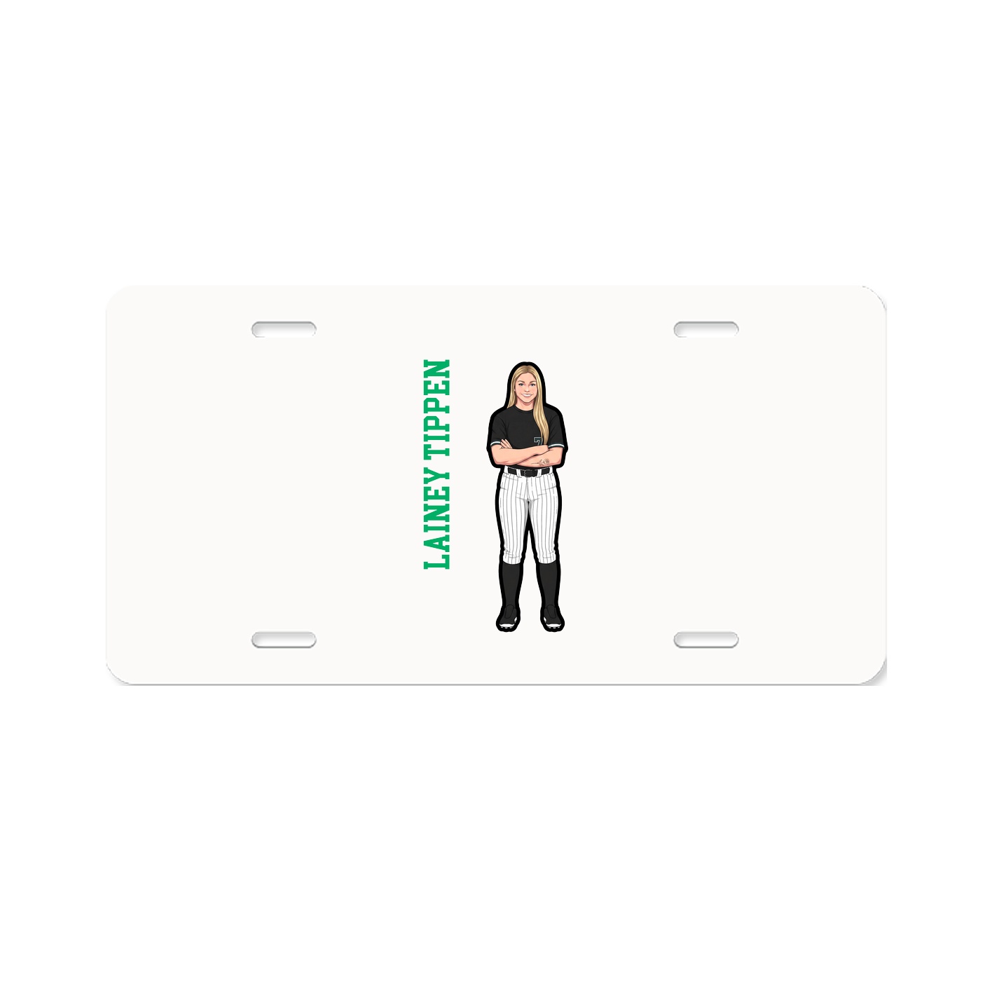 License Plate — Name Vertical in Classic