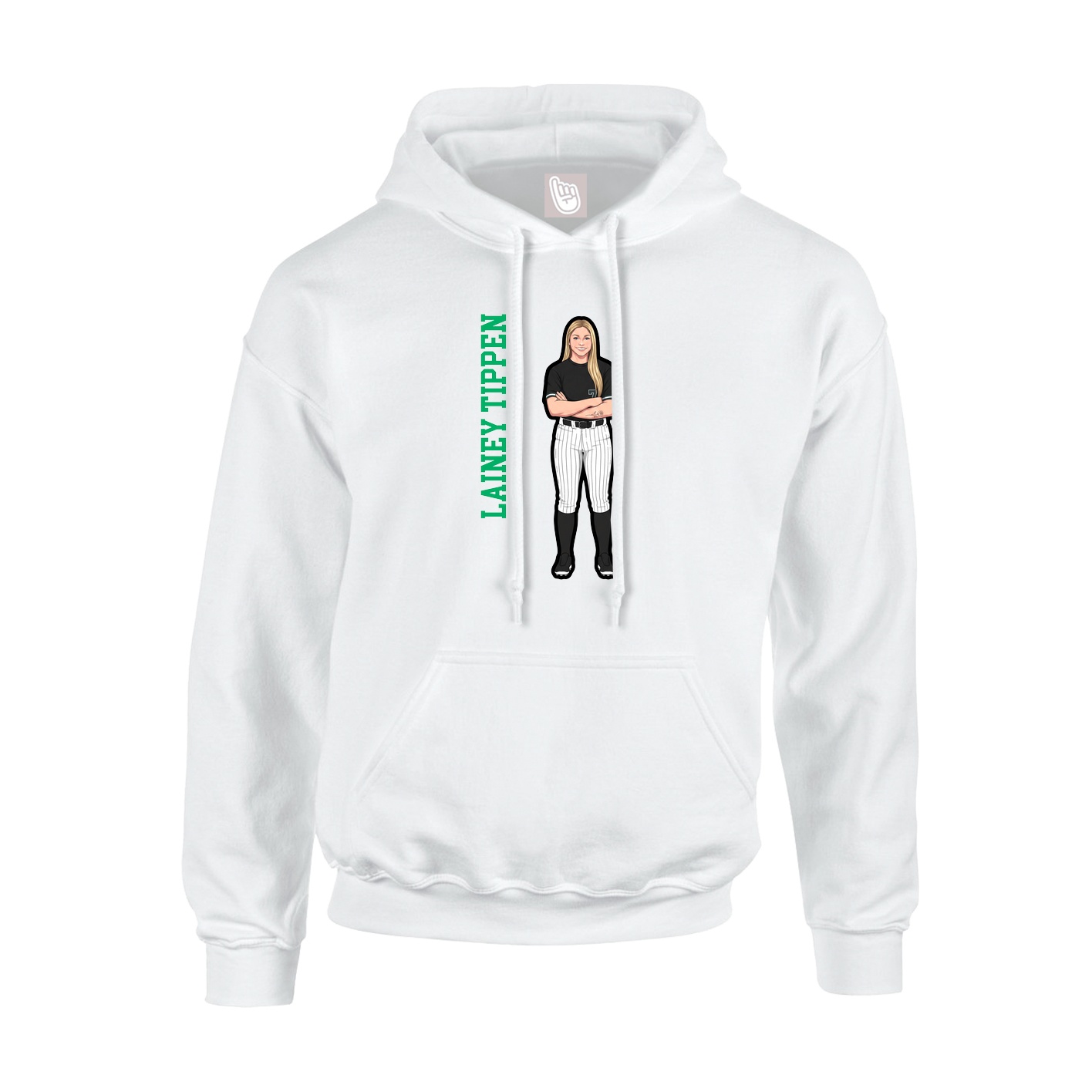 Youth Hoodie — Name Vertical in White