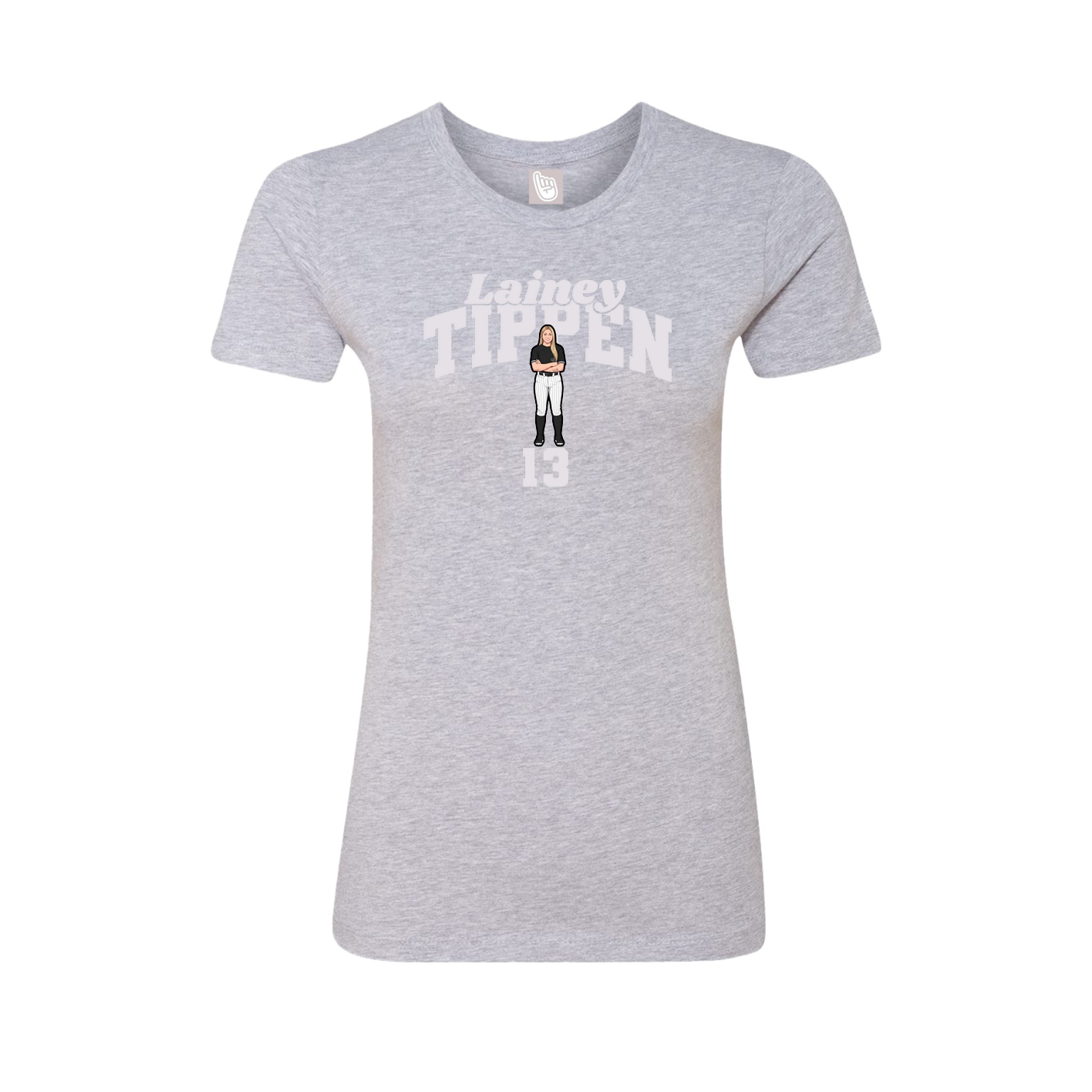 Fitted Women's Tee — Signature Arch in Grey