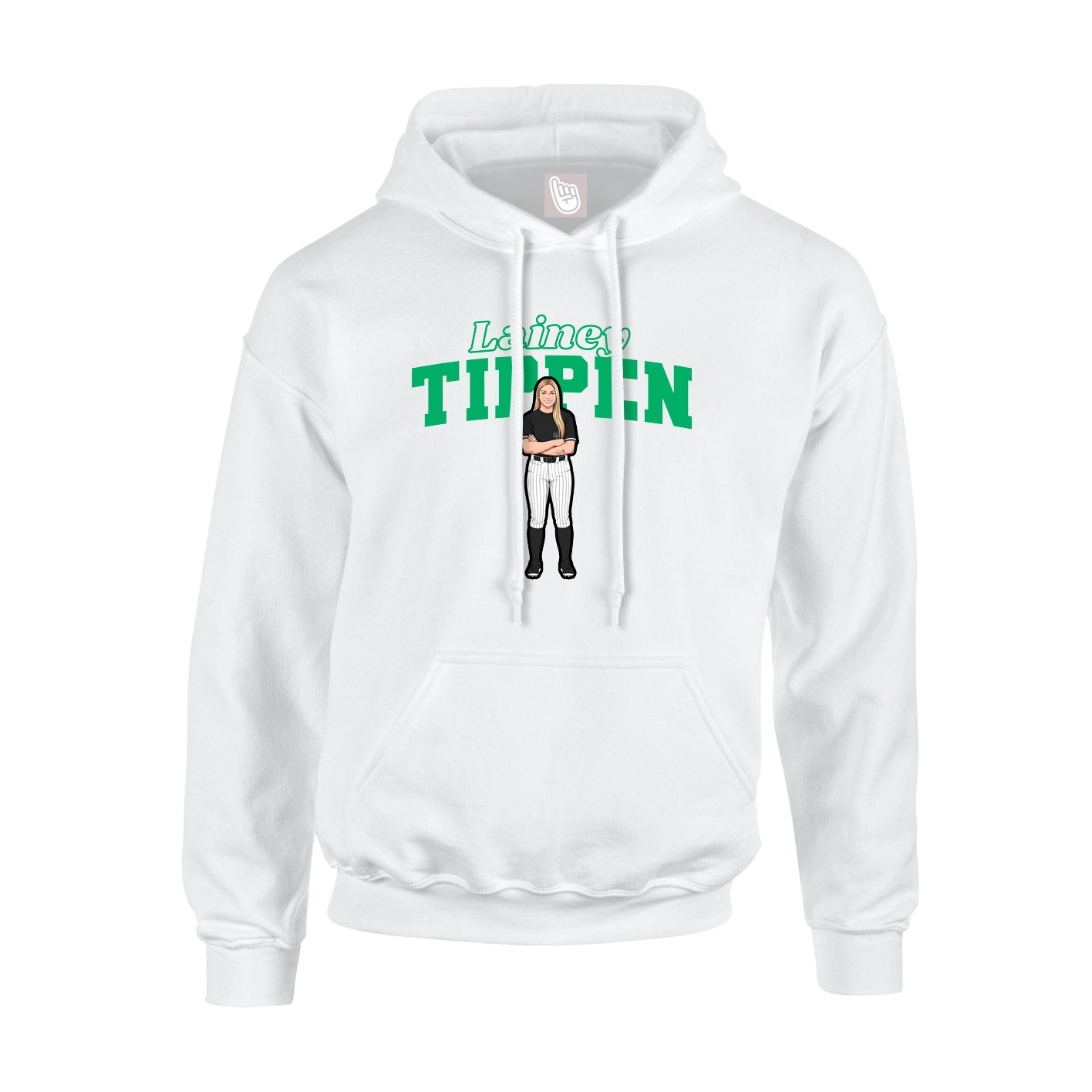 Hoodie — Name Arch in White