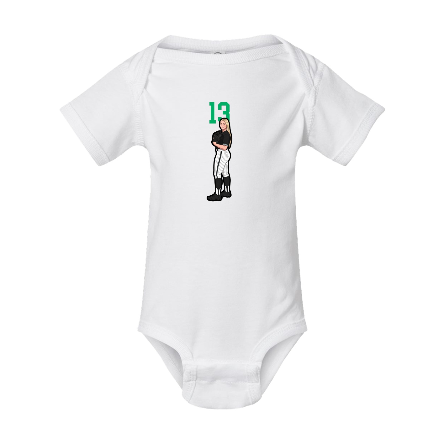 Baby Onesie — Number Top in White