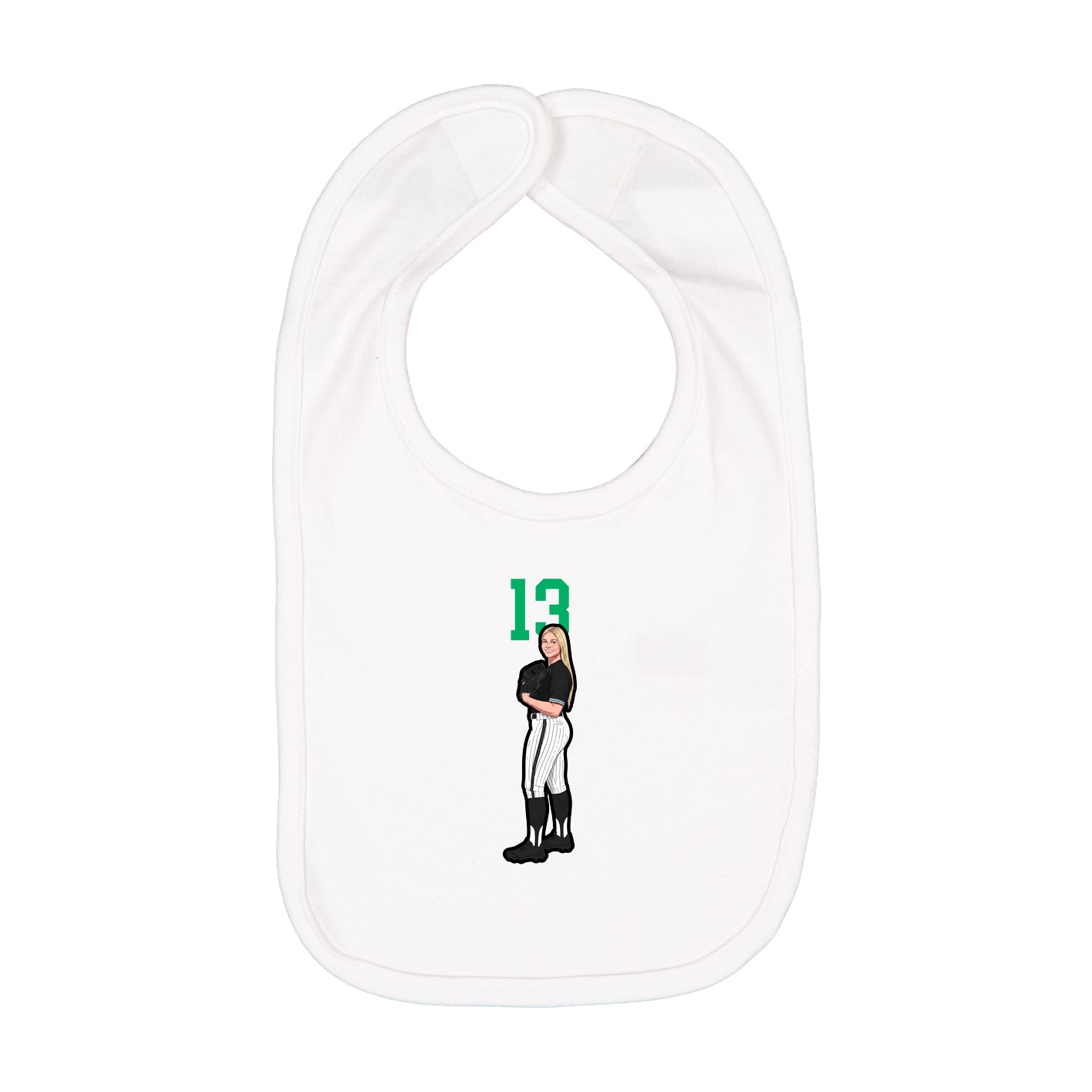 Infant Bib — Number Top in White