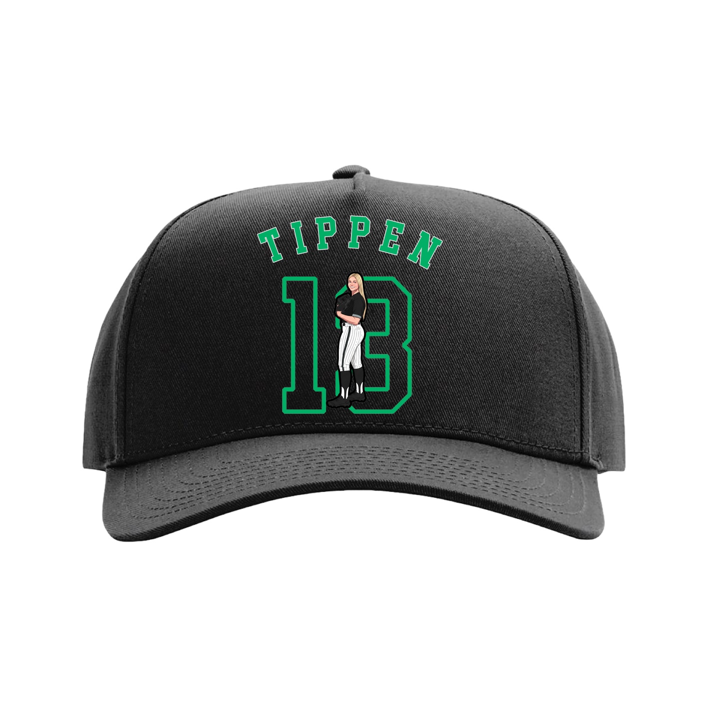 Full Fabric Five-Panel Champ Cap — Shirsey Arch in Black