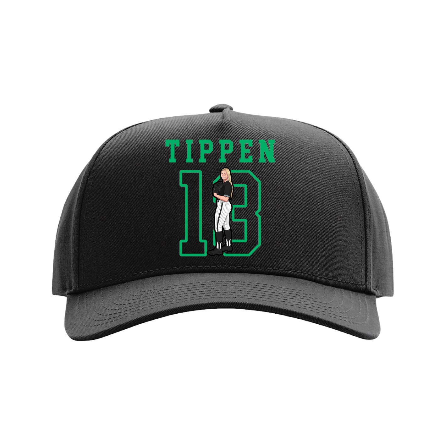 Full Fabric Five-Panel Champ Cap — Shirsey in Black