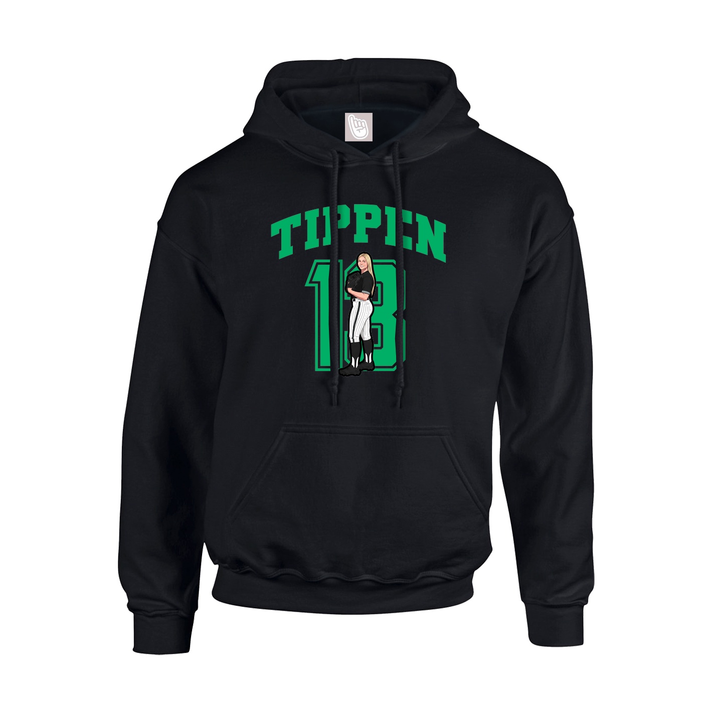 Hoodie — Number in Black