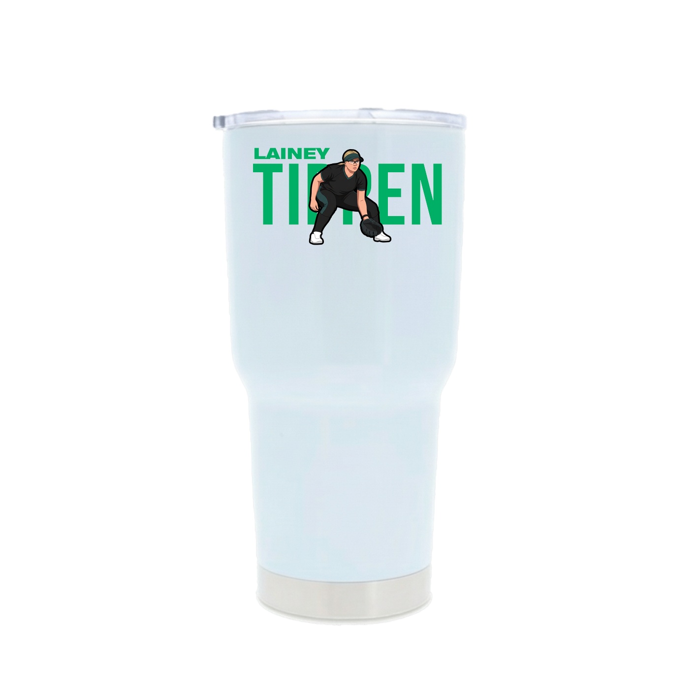 30oz Stainless Steel Tumbler — Player Name in White