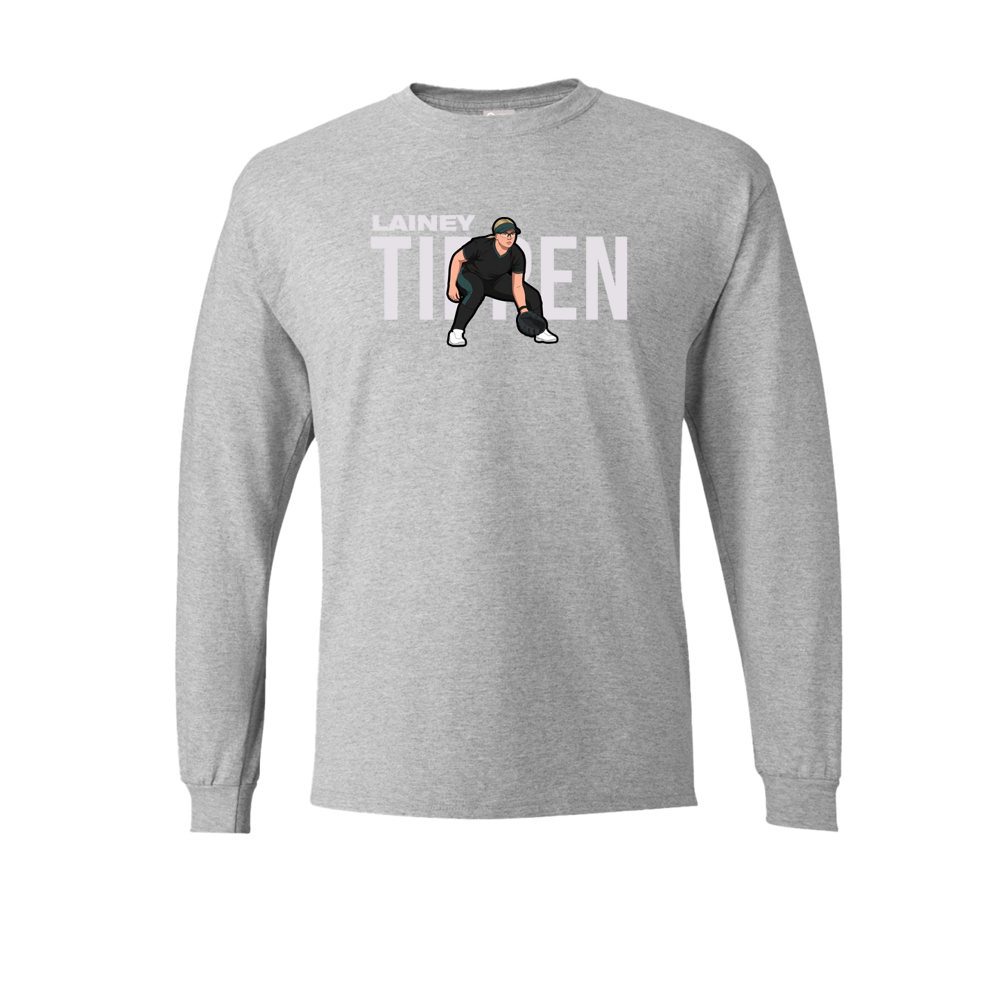 Long Sleeve Tee — Player Name in Grey