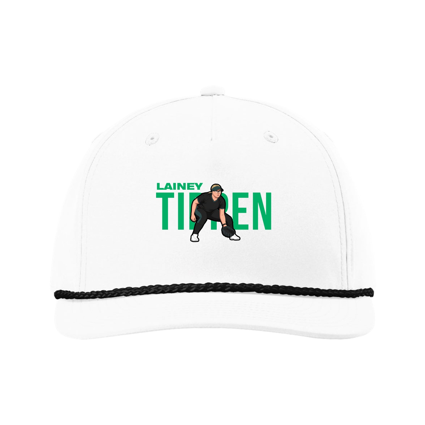 Five-Panel Classic Rope Cap — Player Name in White