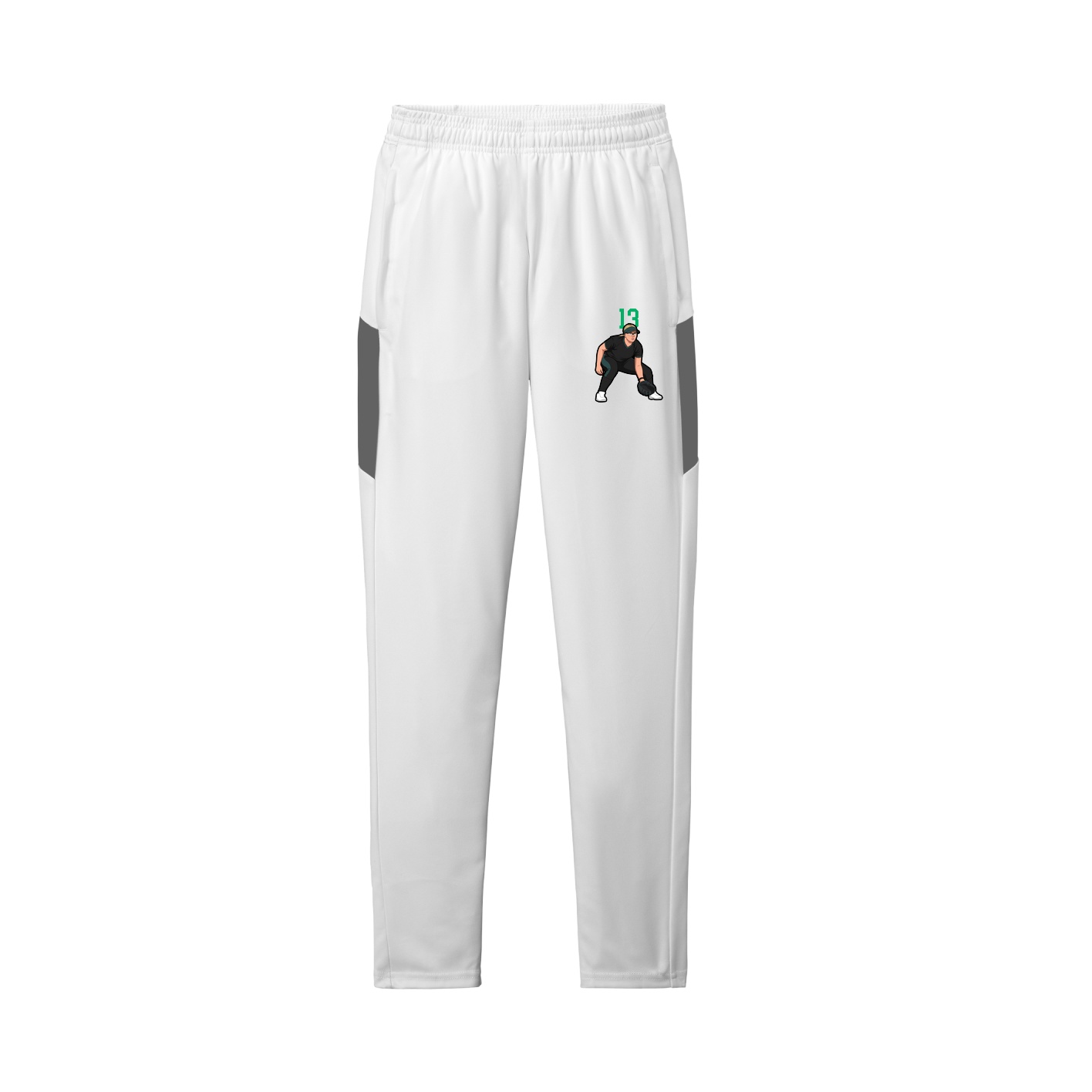 Team Travel Pant — Number Top in White/Grey