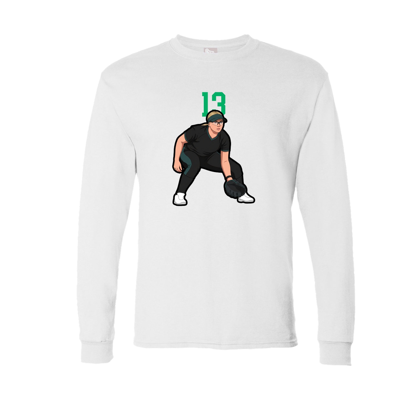 Long Sleeve Tee — Number Top in White