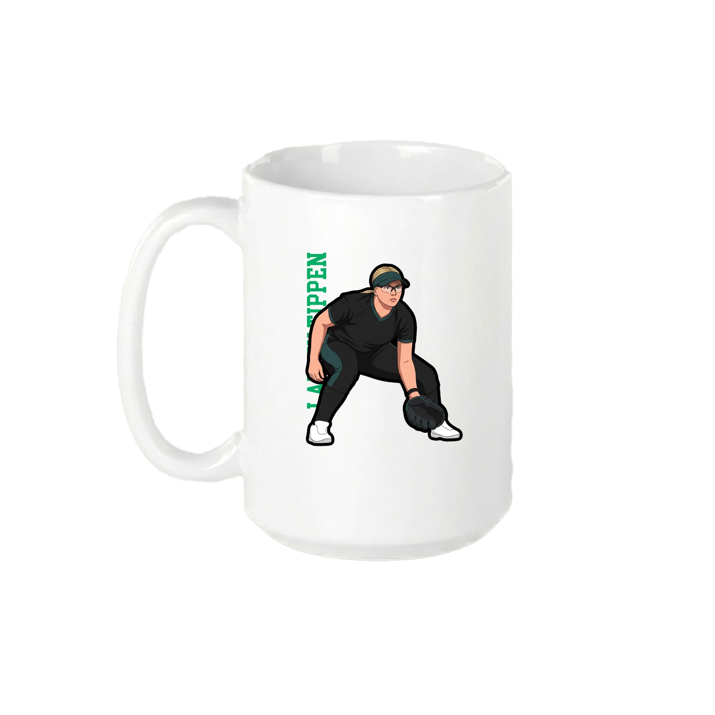 15oz Coffee Mug — Name Vertical in White