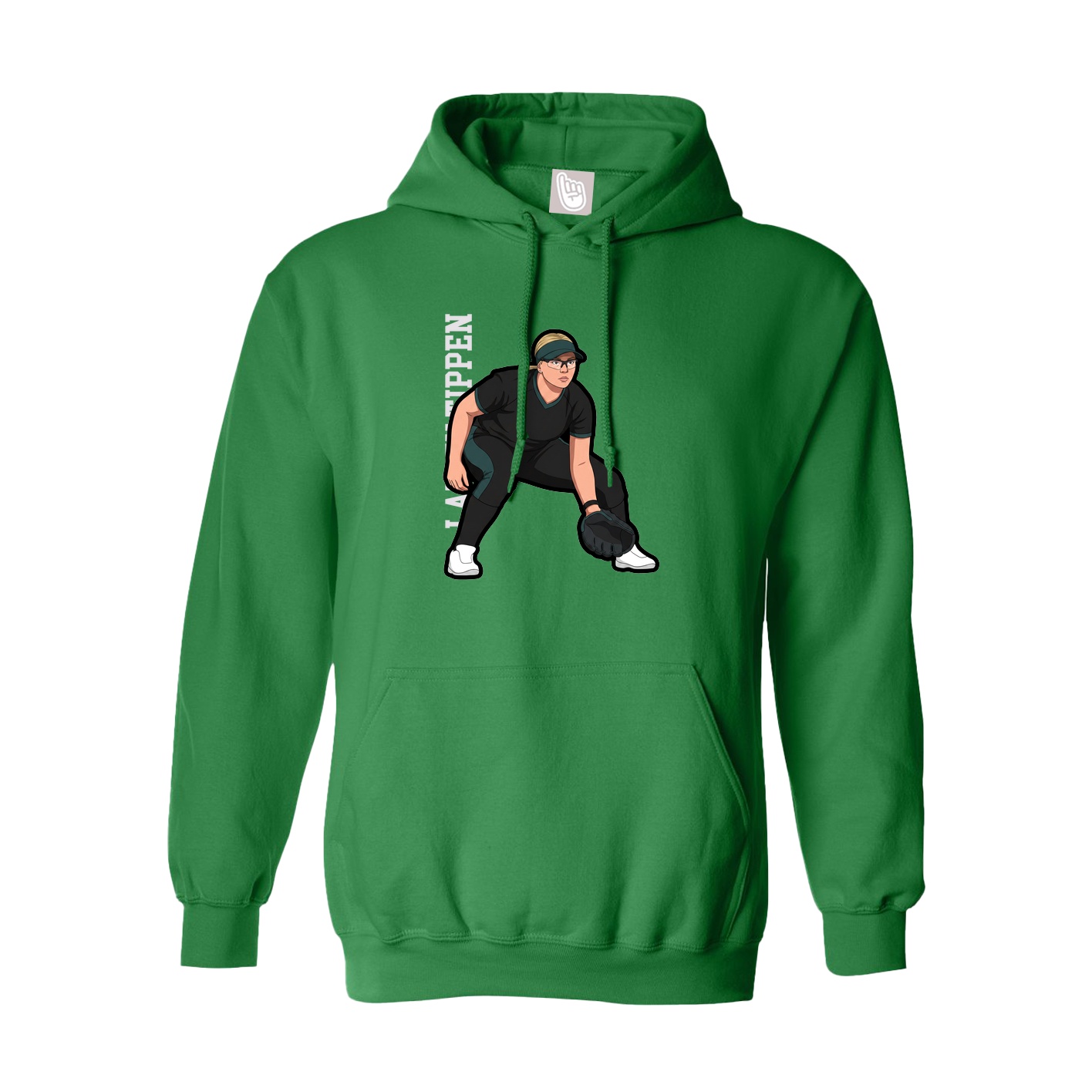 Youth Hoodie — Name Vertical in Green
