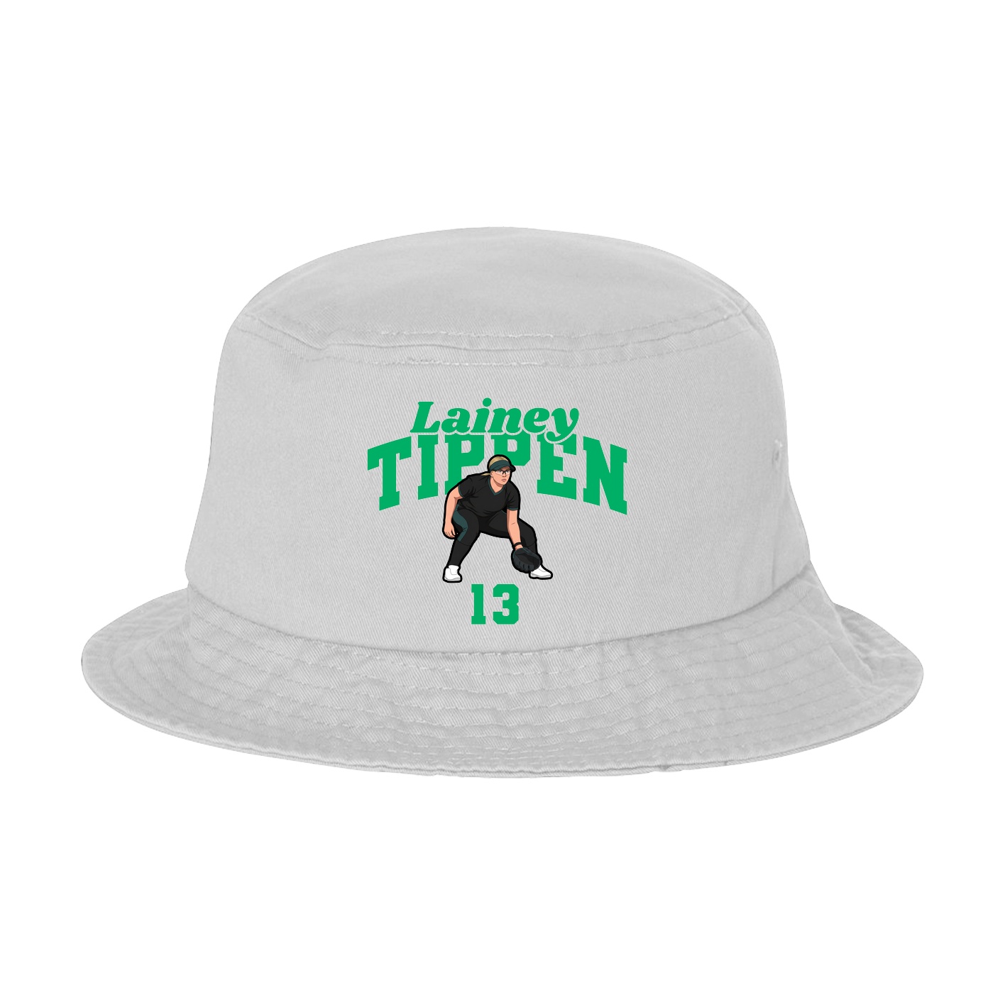 Bucket Cap — Signature Arch in White