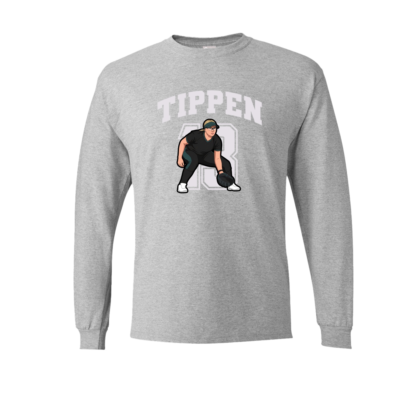 Long Sleeve Tee — Number in Grey
