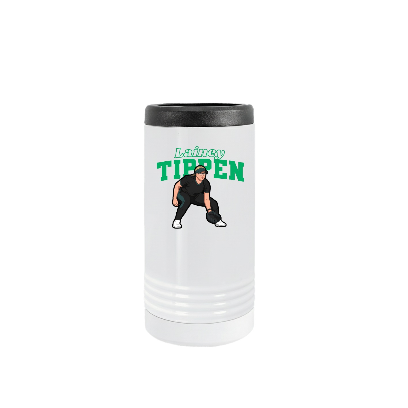 Slim Beverage Holder — Name Arch in White