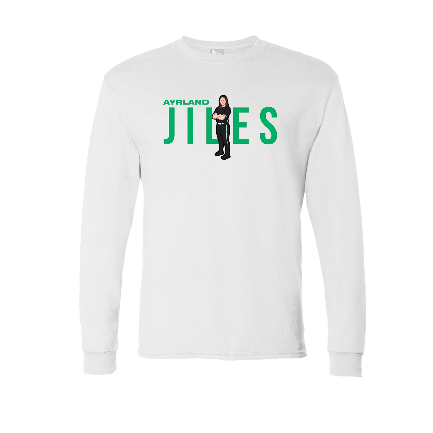 Long Sleeve Tee — Player Name in White