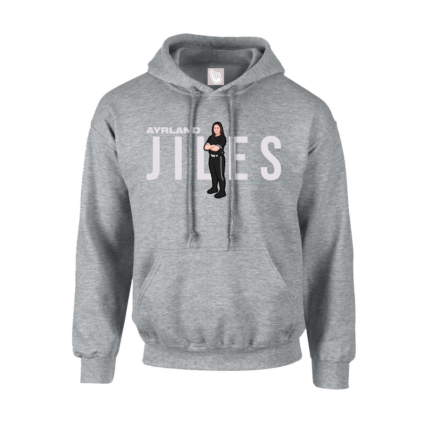Hoodie — Player Name in Grey