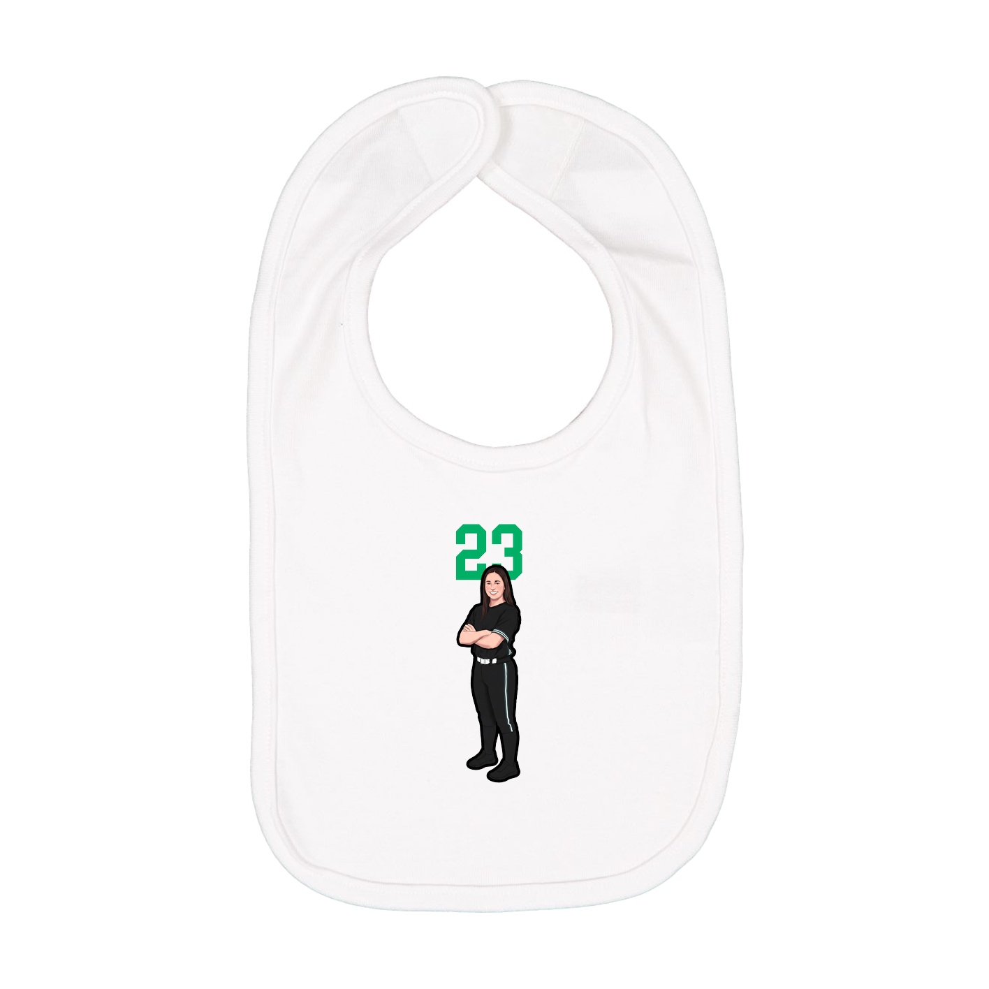 Infant Bib — Number Top in White