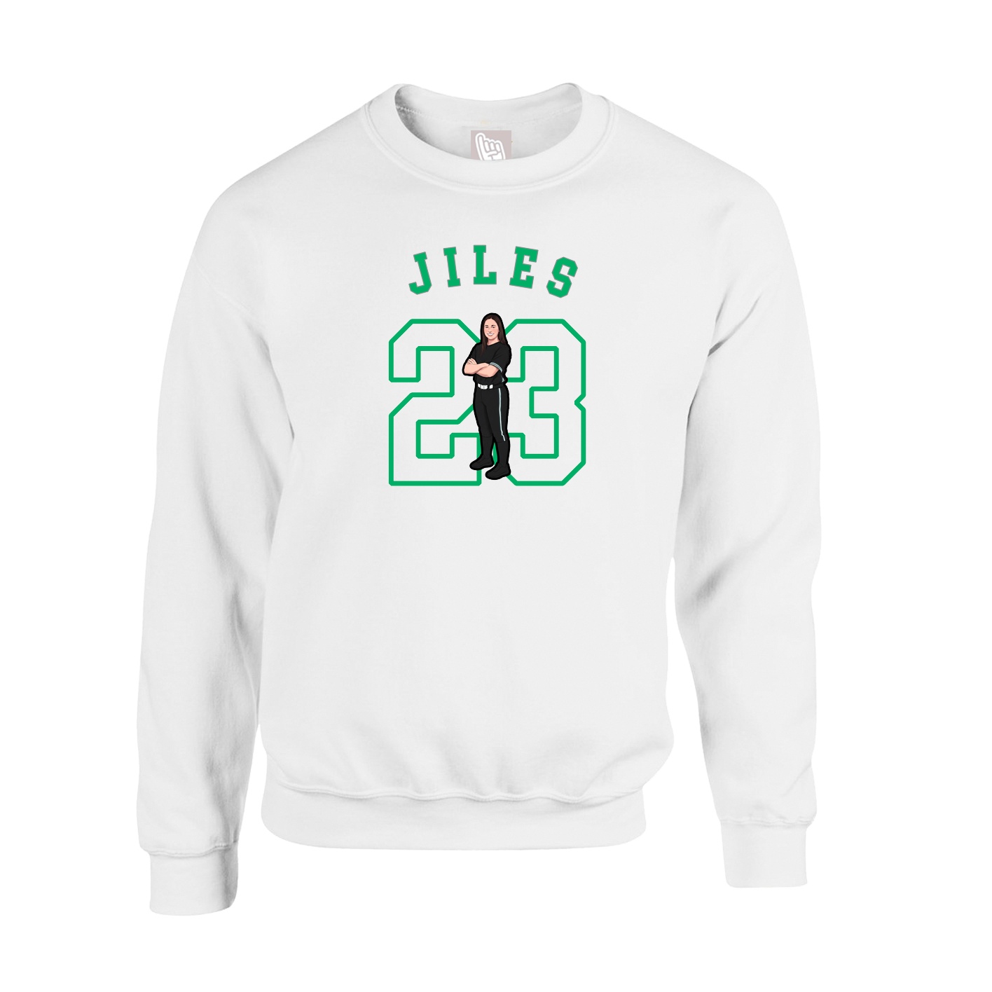 Fleece Crew — Shirsey Arch in White