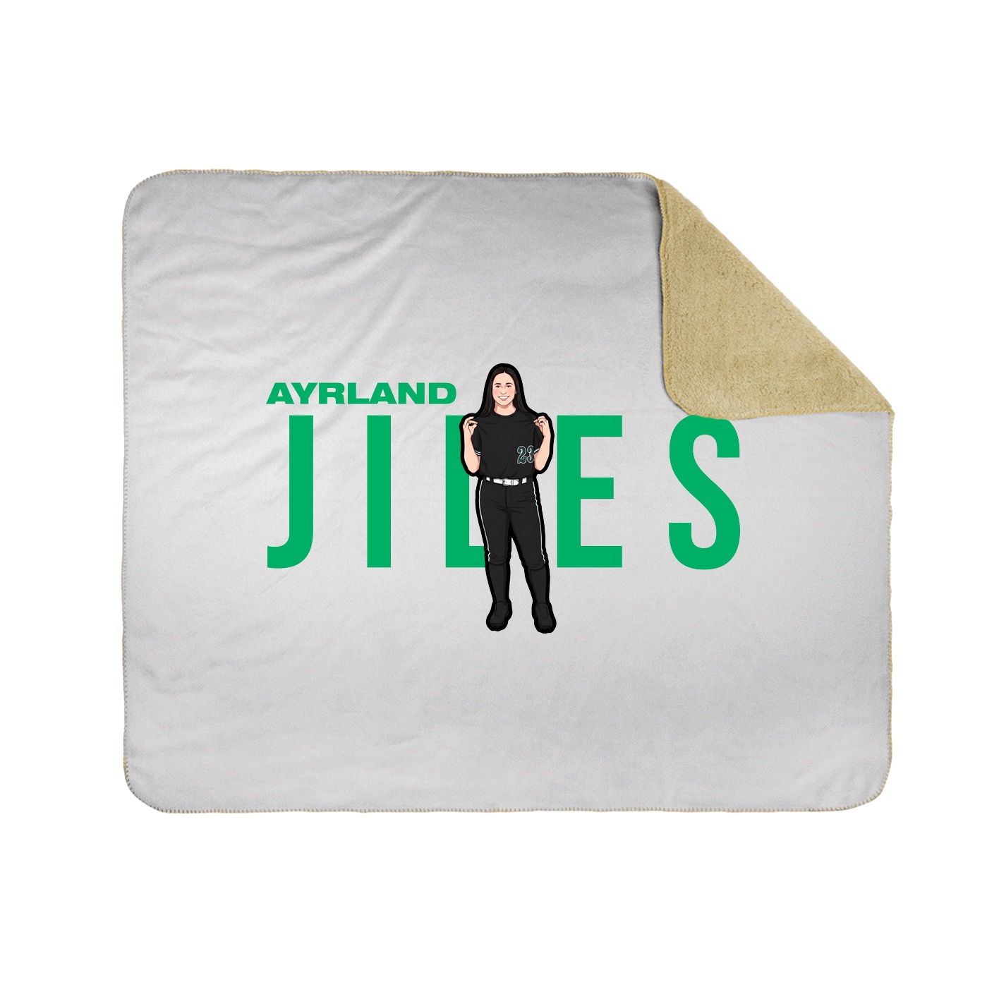 Throw Blanket — Player Name in White