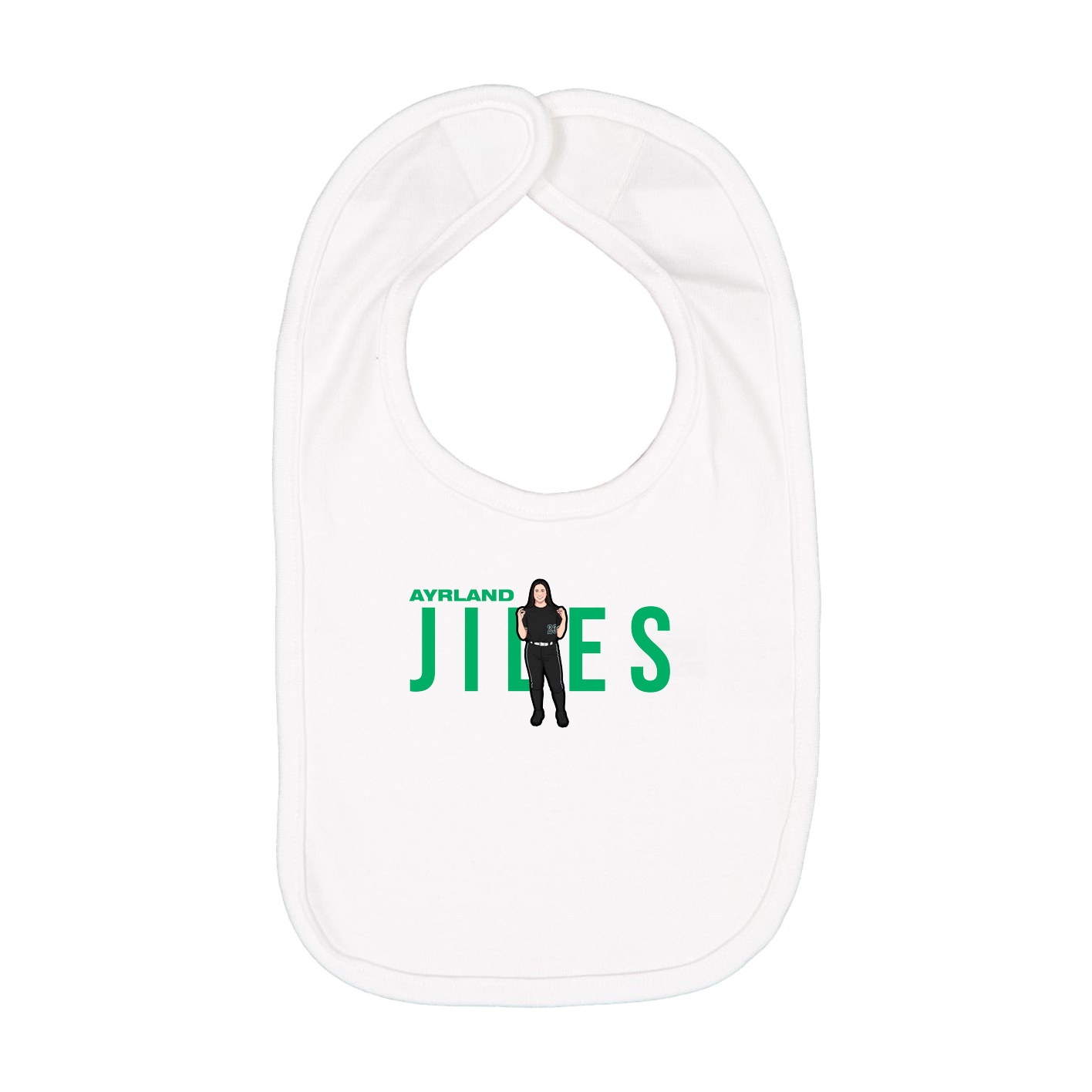 Infant Bib — Player Name in White