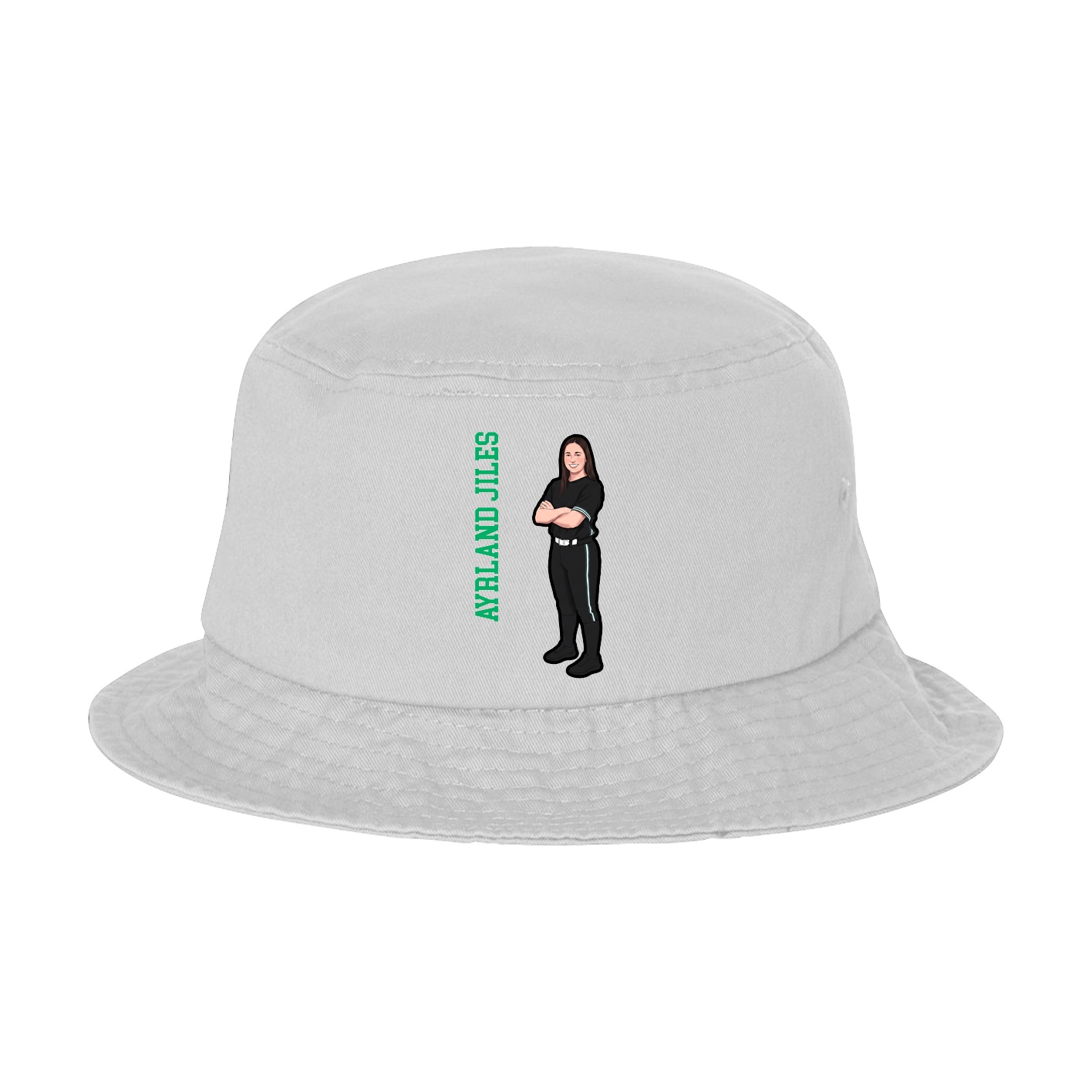 Bucket Cap — Name Vertical in White
