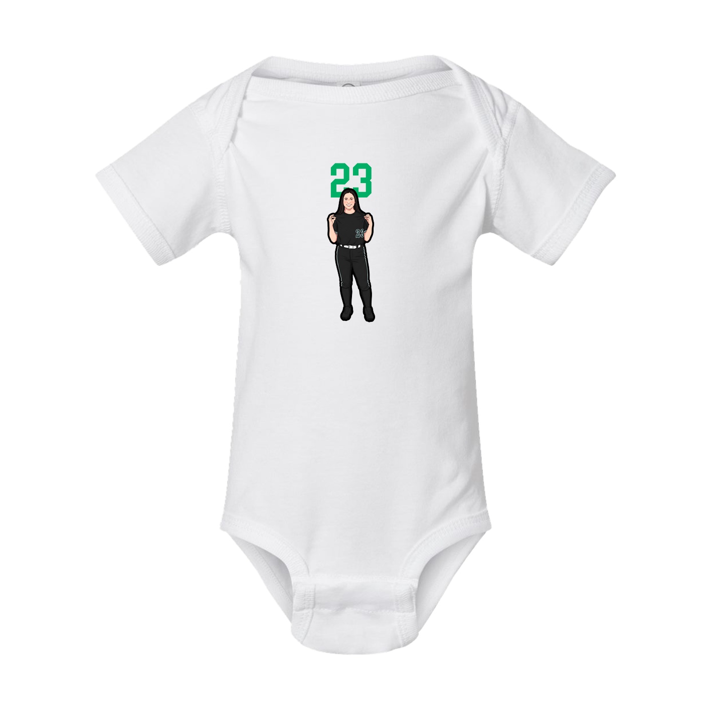 Baby Onesie — Number Top in White
