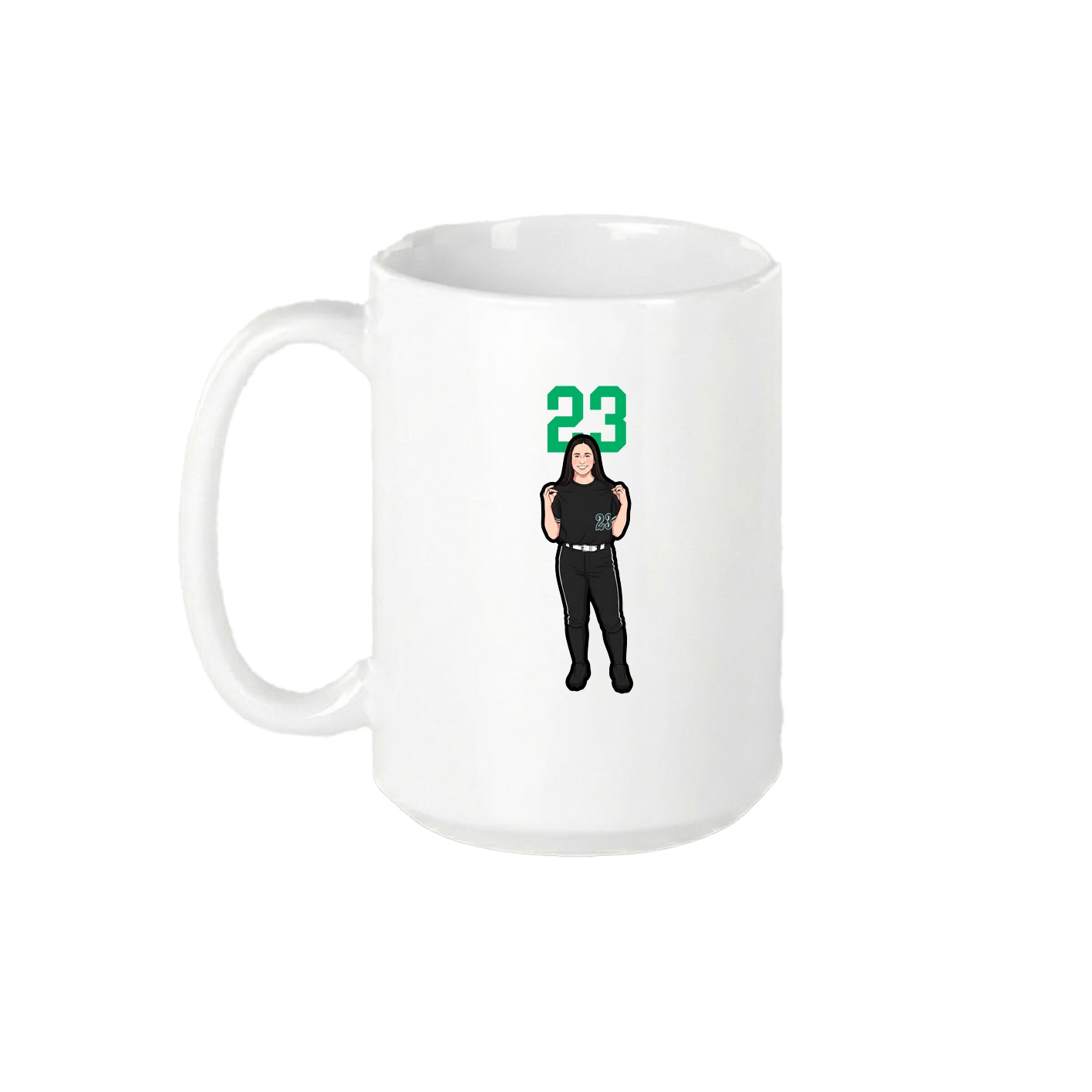 15oz Coffee Mug — Number Top in White