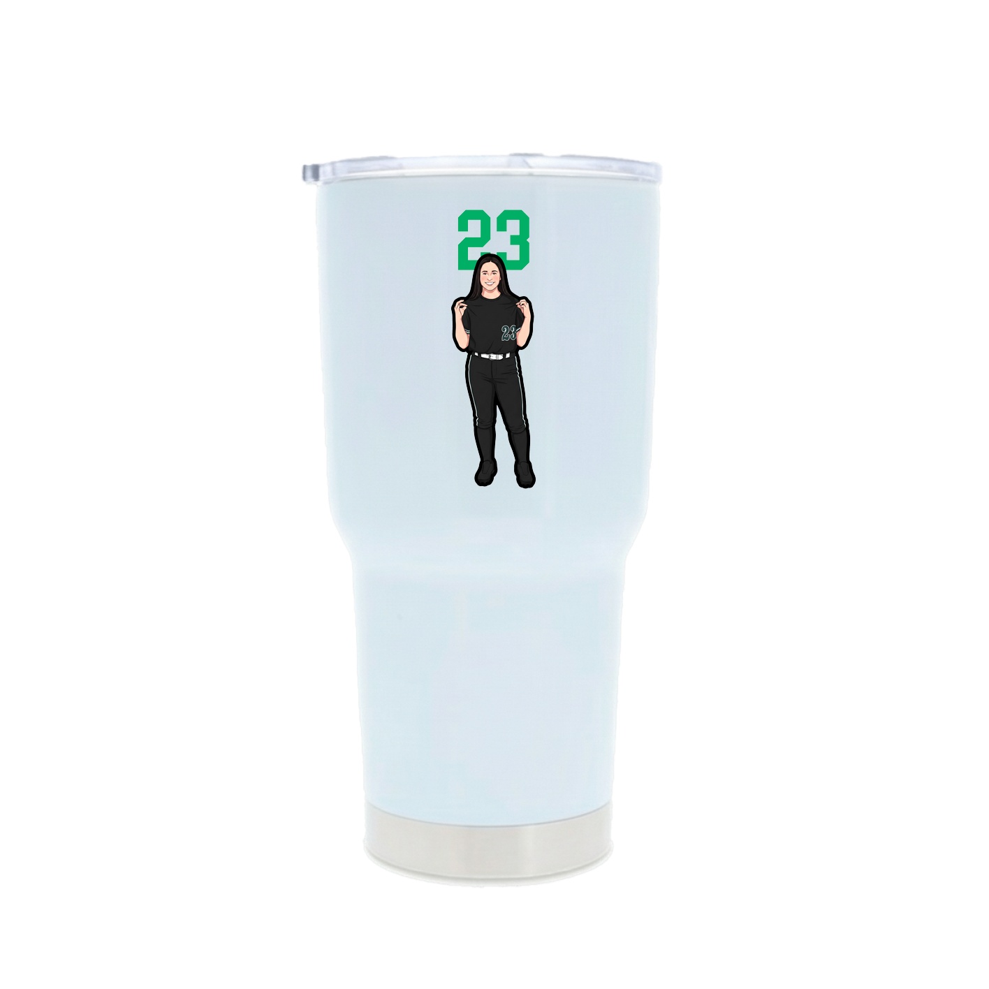 30oz Stainless Steel Tumbler — Number Top in White