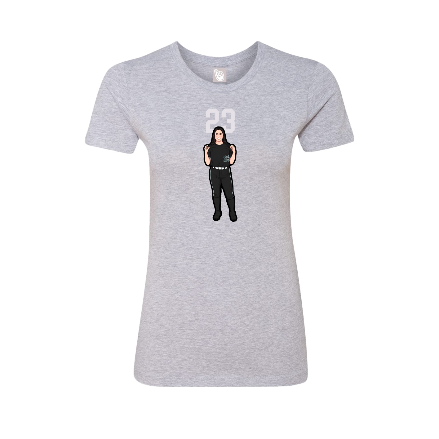 Fitted Women's Tee — Number Top in Grey
