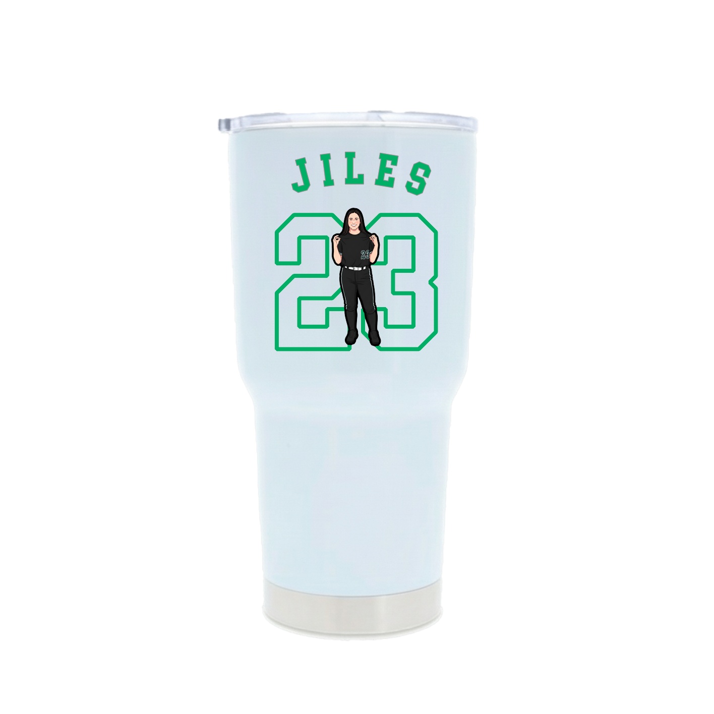 30oz Stainless Steel Tumbler — Shirsey Arch in White