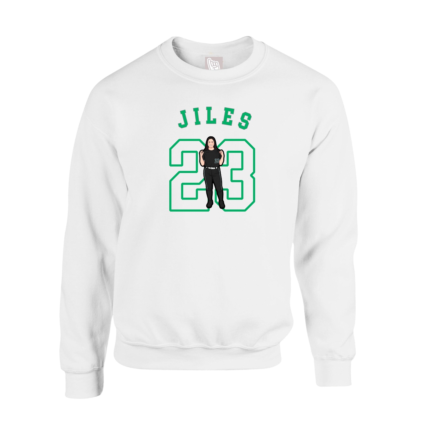 Fleece Crew — Shirsey Arch in White